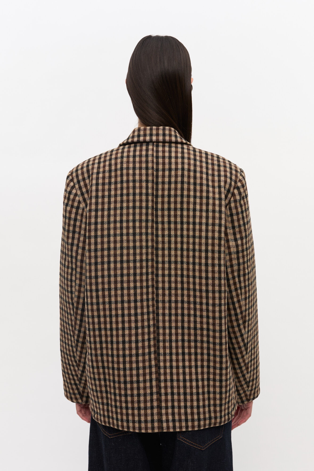 CHECK WOOL BLAZER - 4