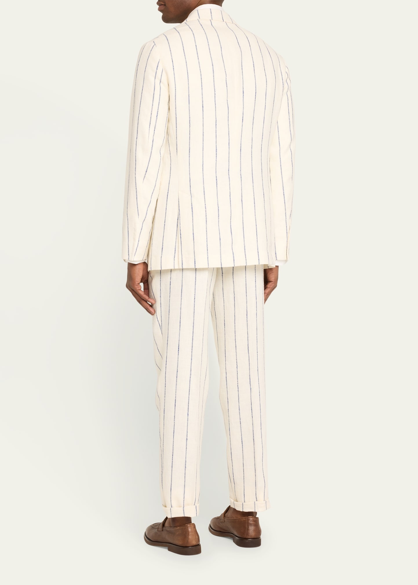 Men's Linen-Blend Large Stripe Suit - 3