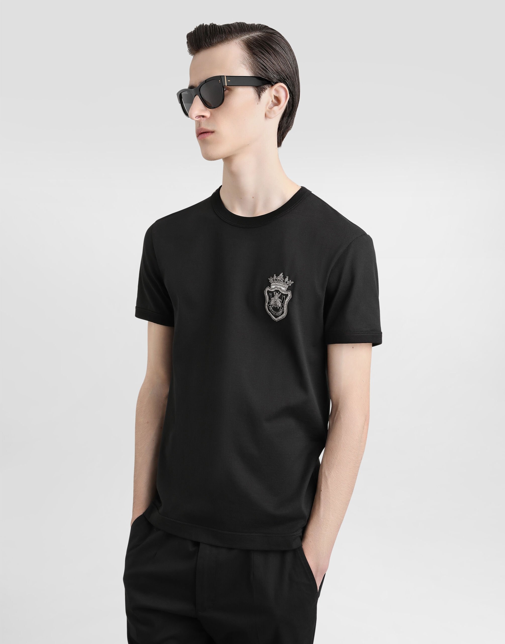Cotton T-shirt with heraldic patch - 5