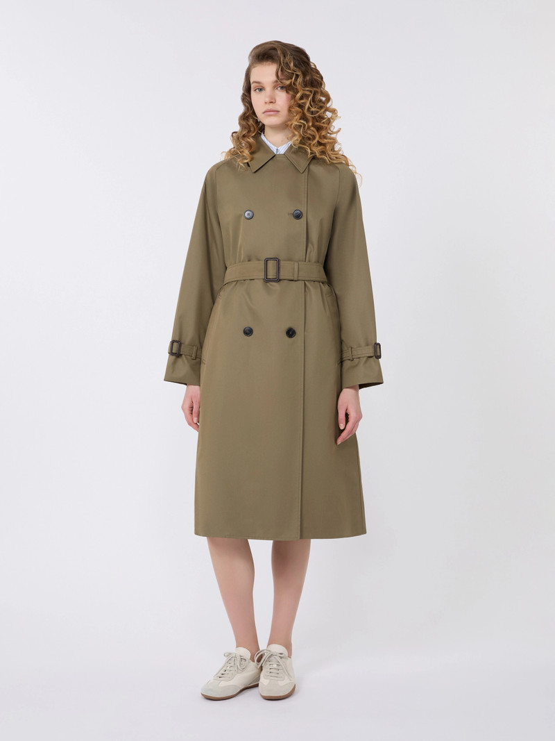 CANASTA Reversible water-repellent gabardine trench coat - MUD 3