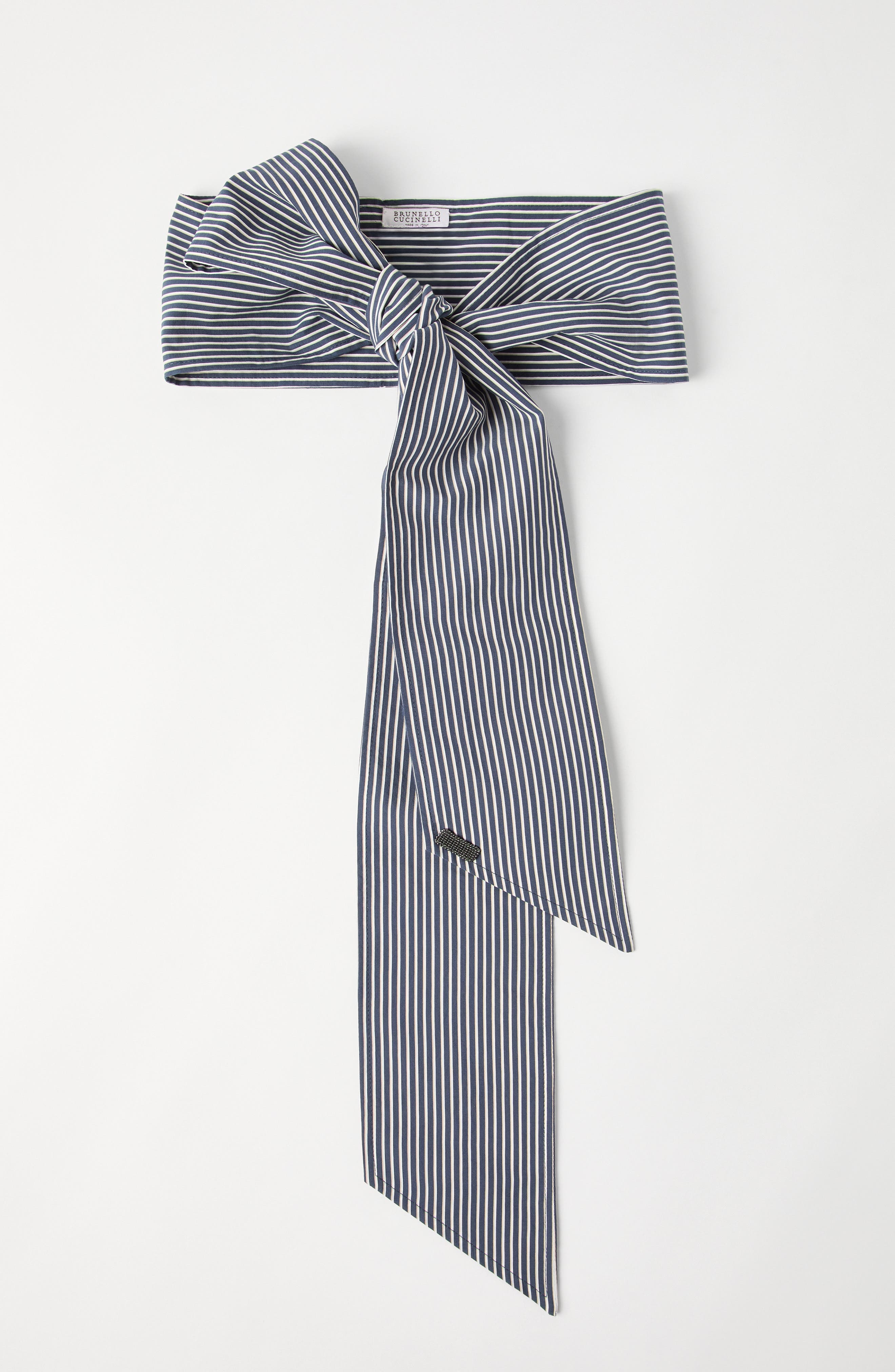 Brunello Cucinelli Poplin foulard with monili in Blue at Nordstrom - 2
