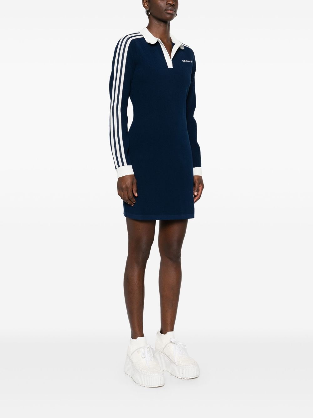 knitted polo mini dress - 3