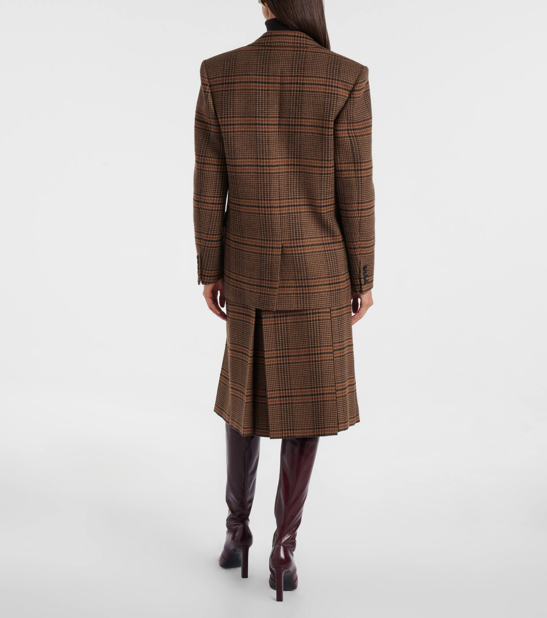 Checked wool blazer - 3