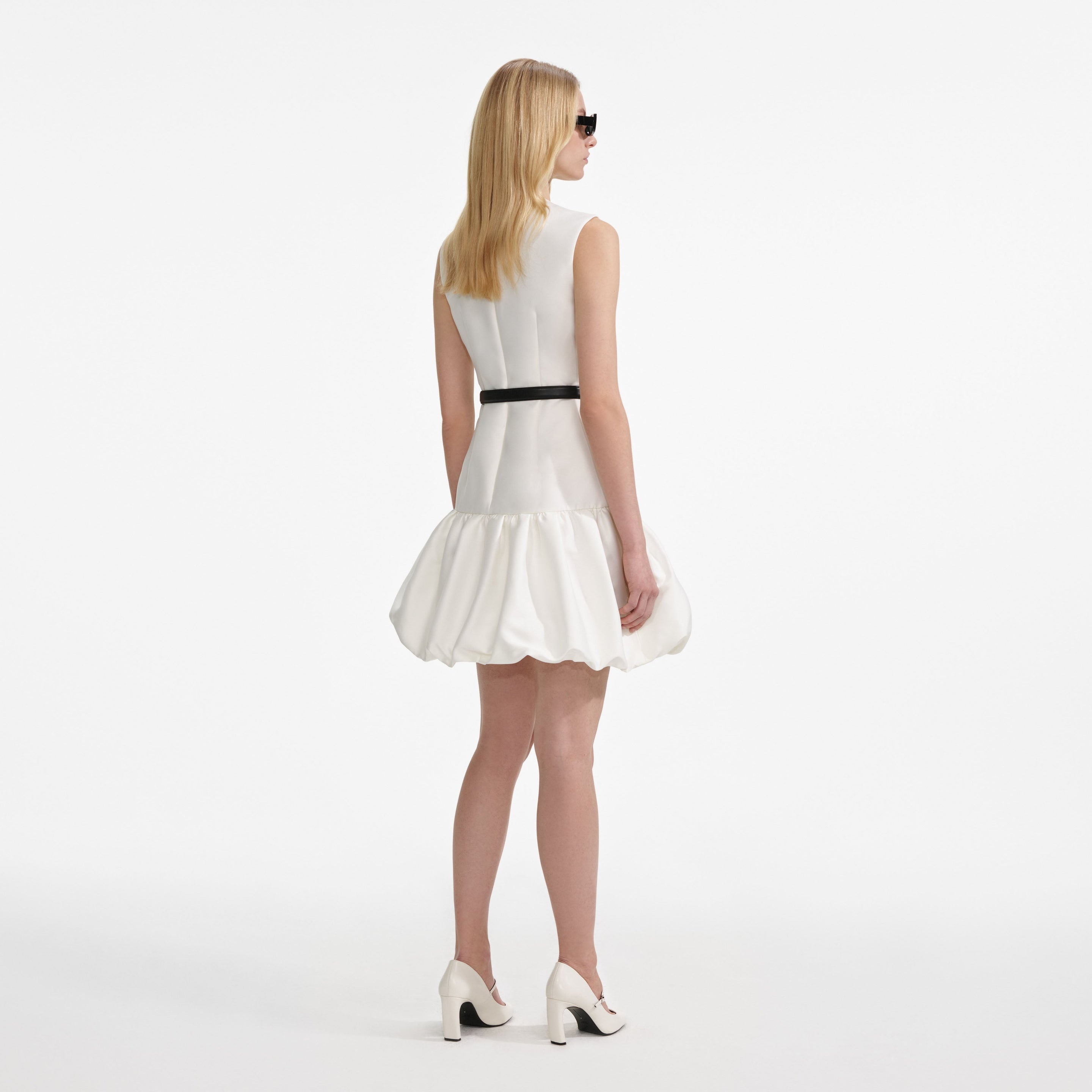 Cream Taffeta Mini Dress - 3