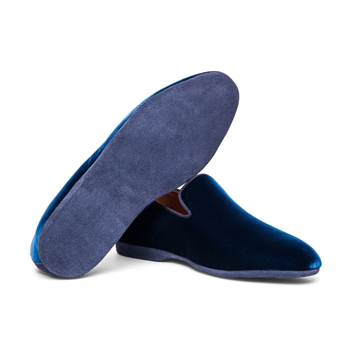 Men's blue velvet slipper - 3