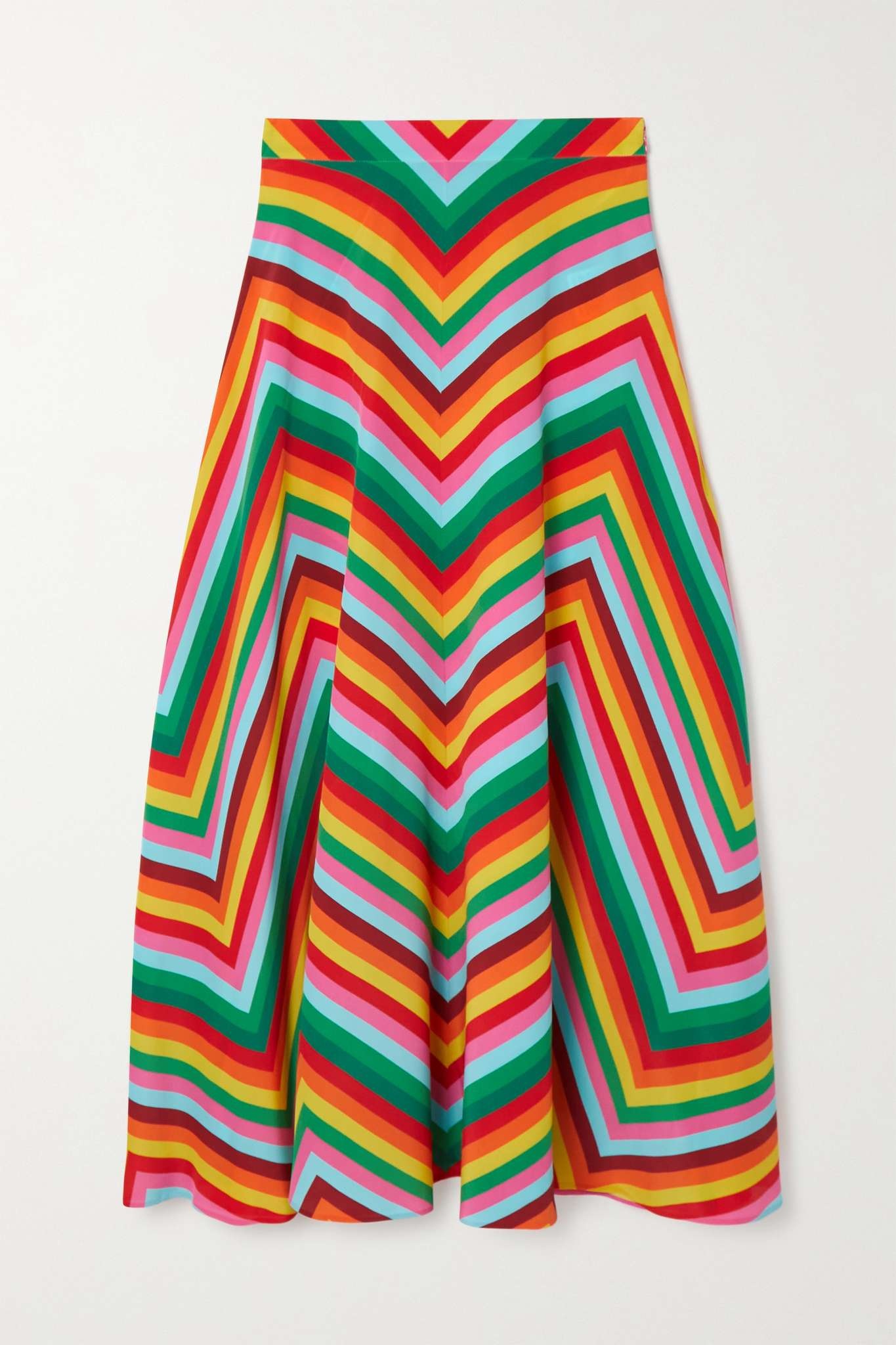 Striped silk-crepe maxi skirt - 1