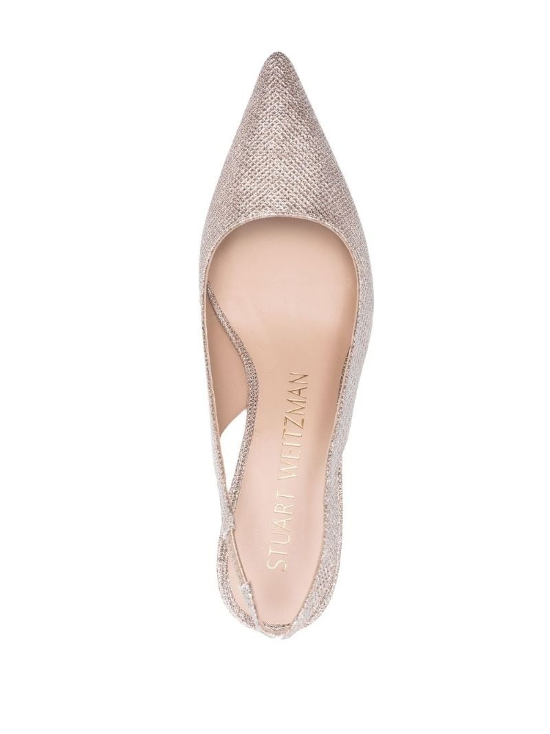 woven-design pointed 90mm pumps - 4