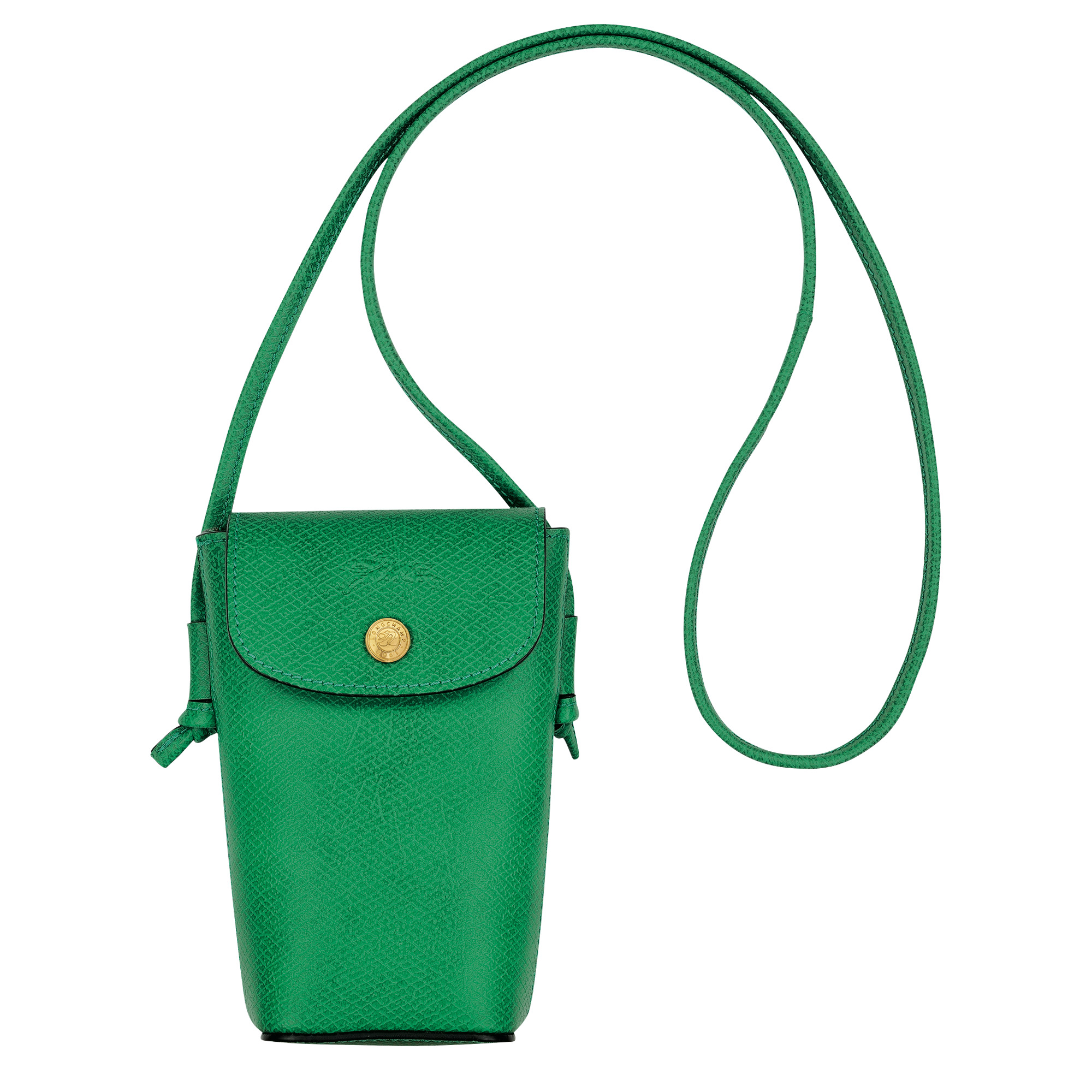 Longchamp Épure Phone case with leather lace Green - Leather
