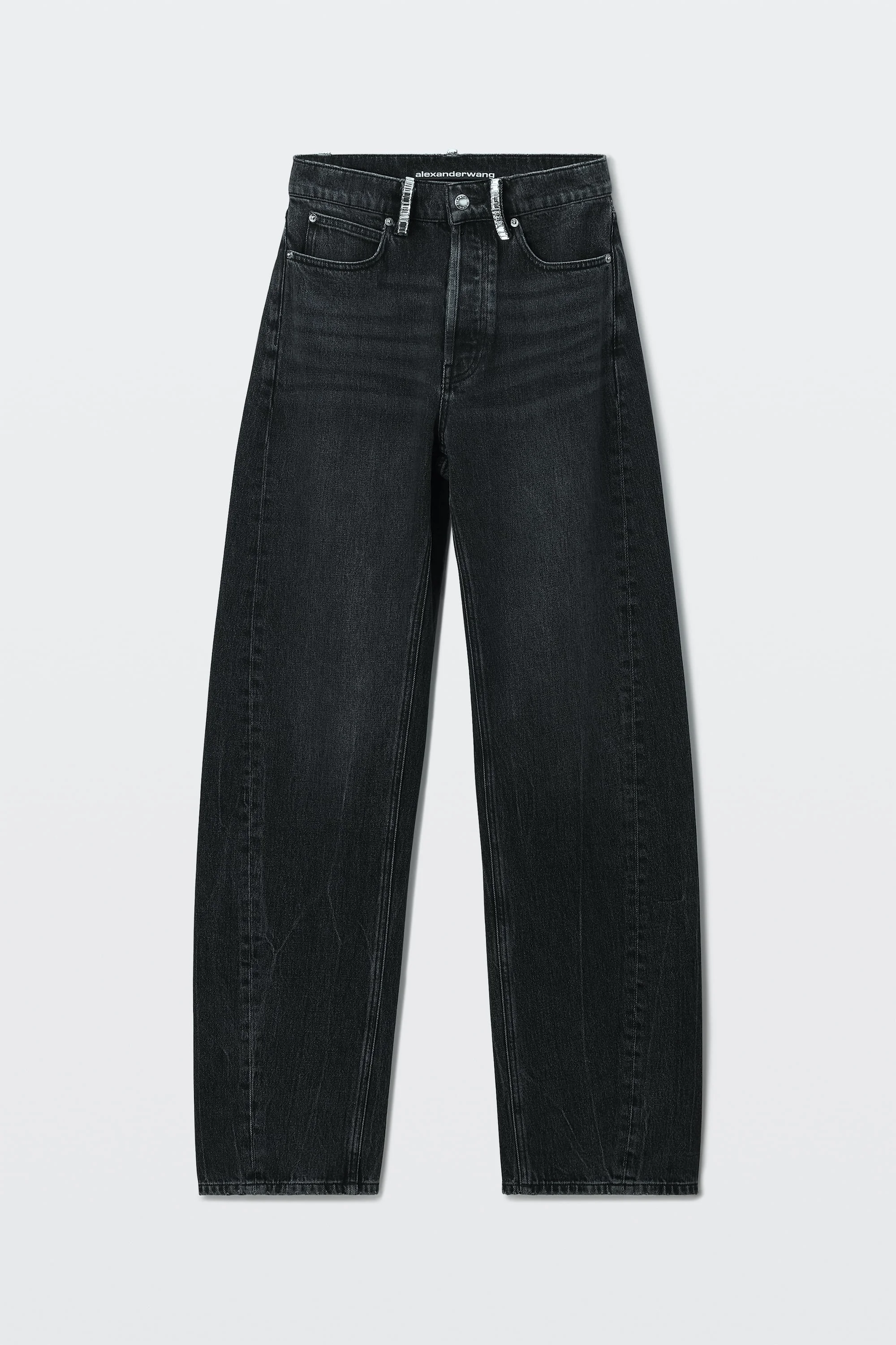 CRYSTAL BELT LOOP MID RISE RELAXED JEAN - 1