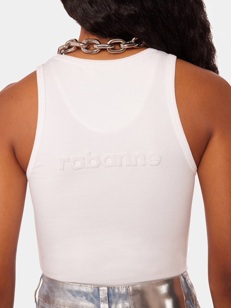 WHITE TANK TOP WITH PACO RABANNE LOGO 3