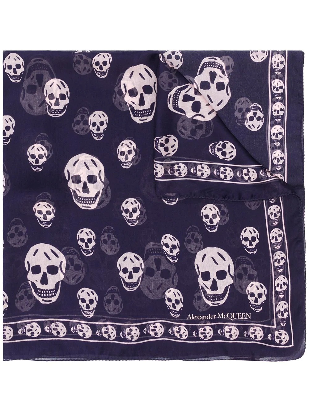 skull-print silk scarf - 1