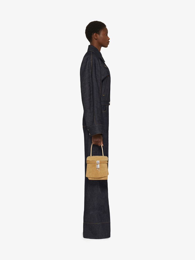 Givenchy SHARK LOCK BUCKET BAG IN SUEDE AND SHEARLING outlook