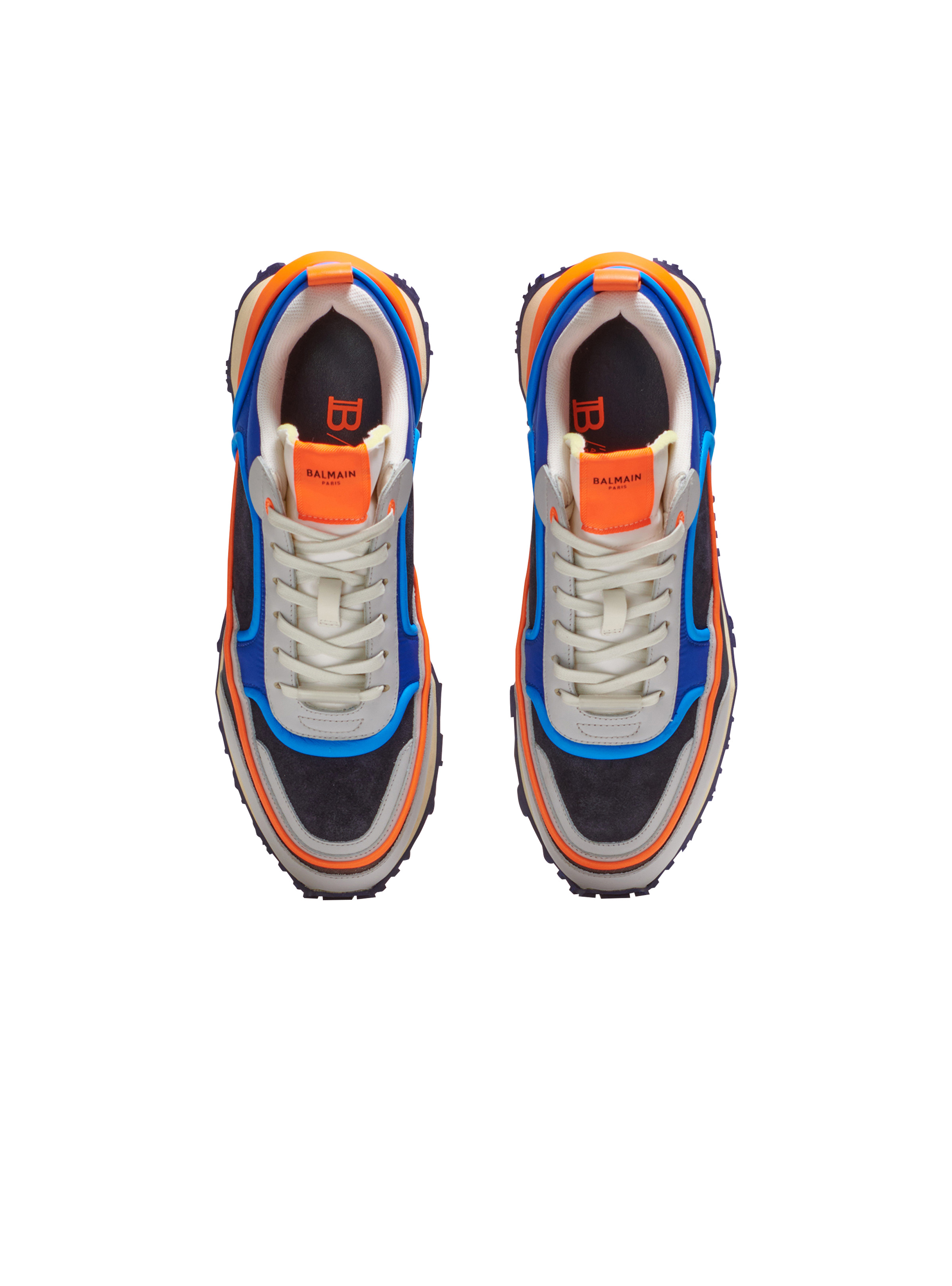 Suede, nylon and mesh Racer low-top sneakers - 3