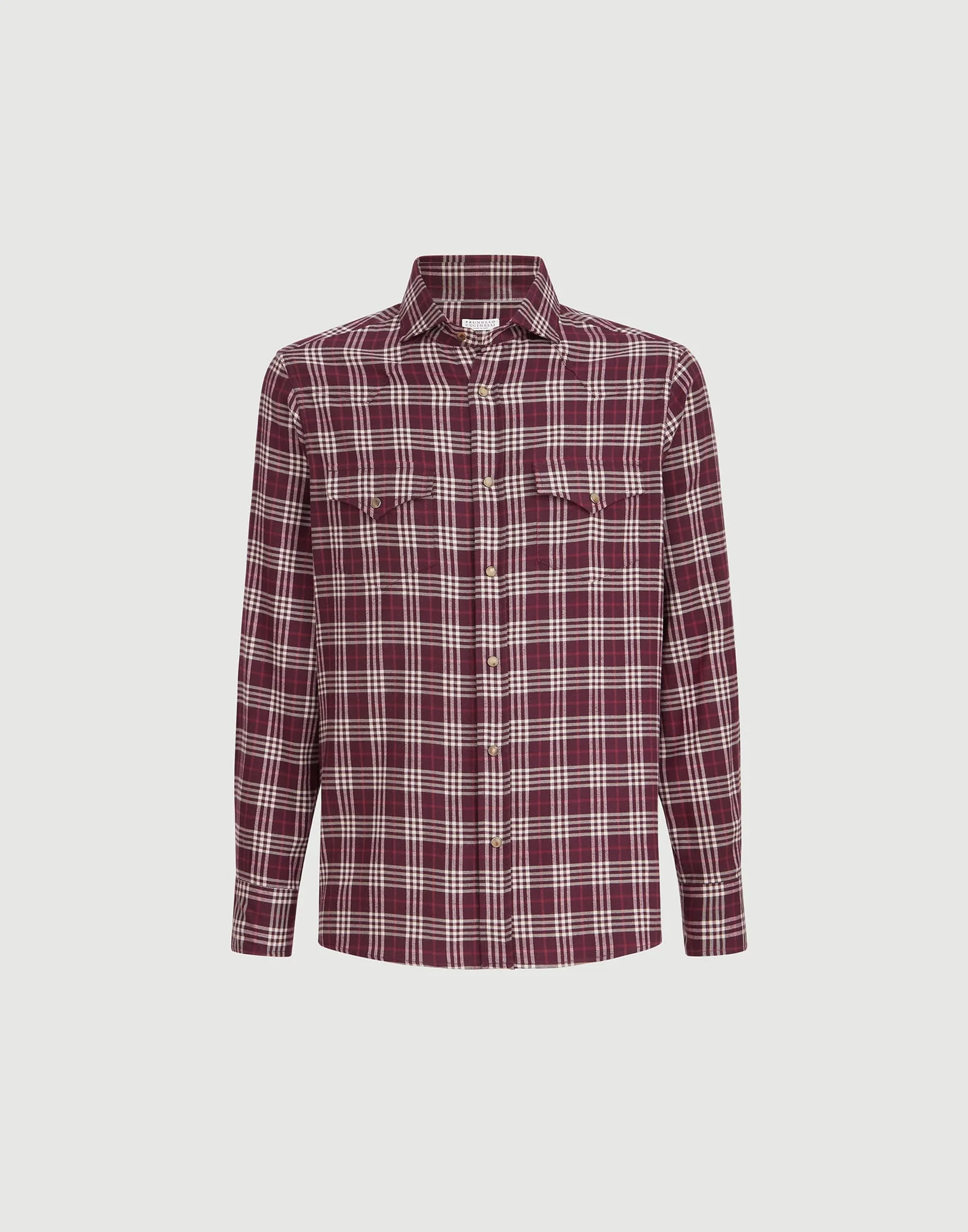 Cotton and lyocell tartan flannel western shirt - 1