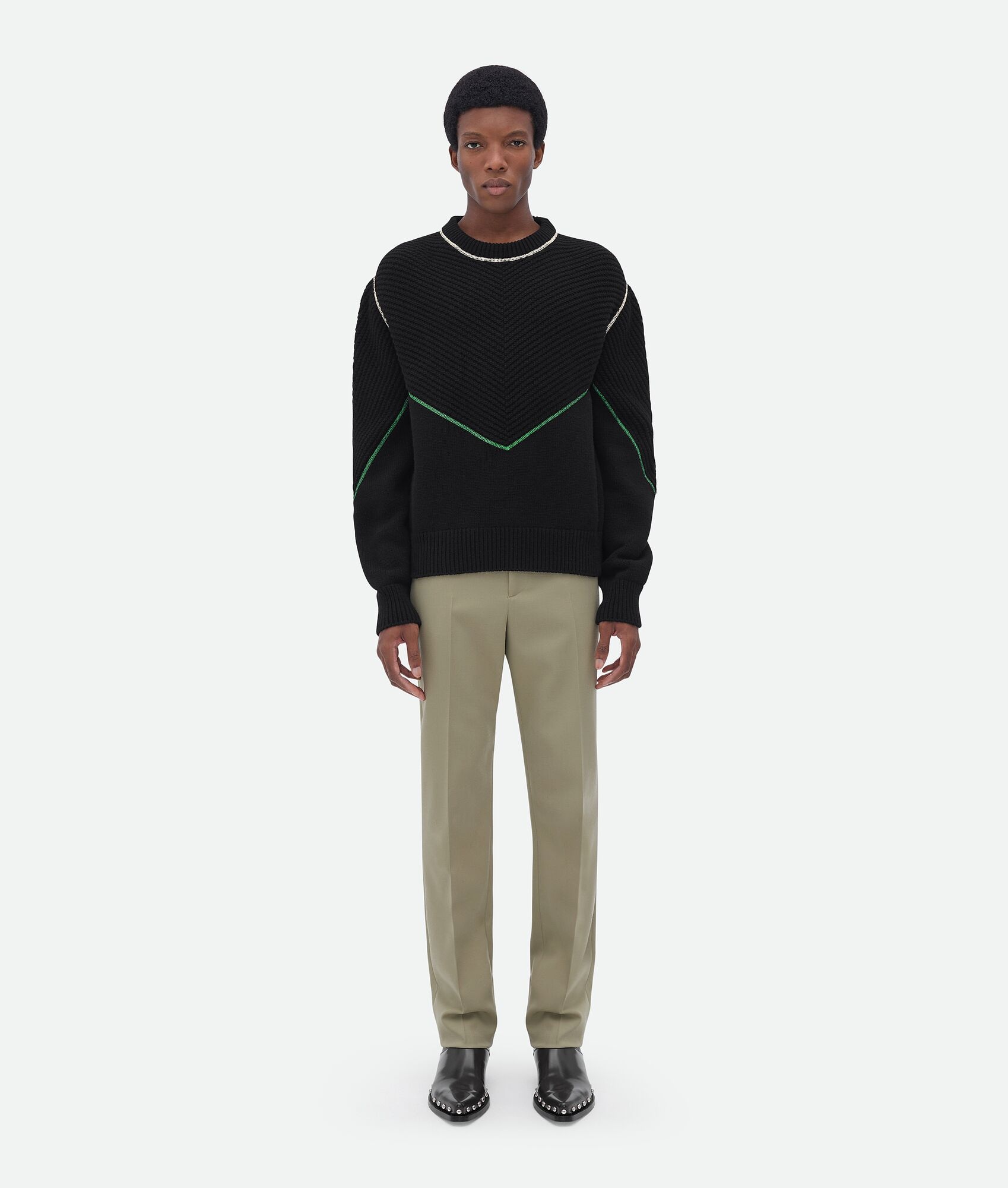 wool cashmere overlock jumper - 1