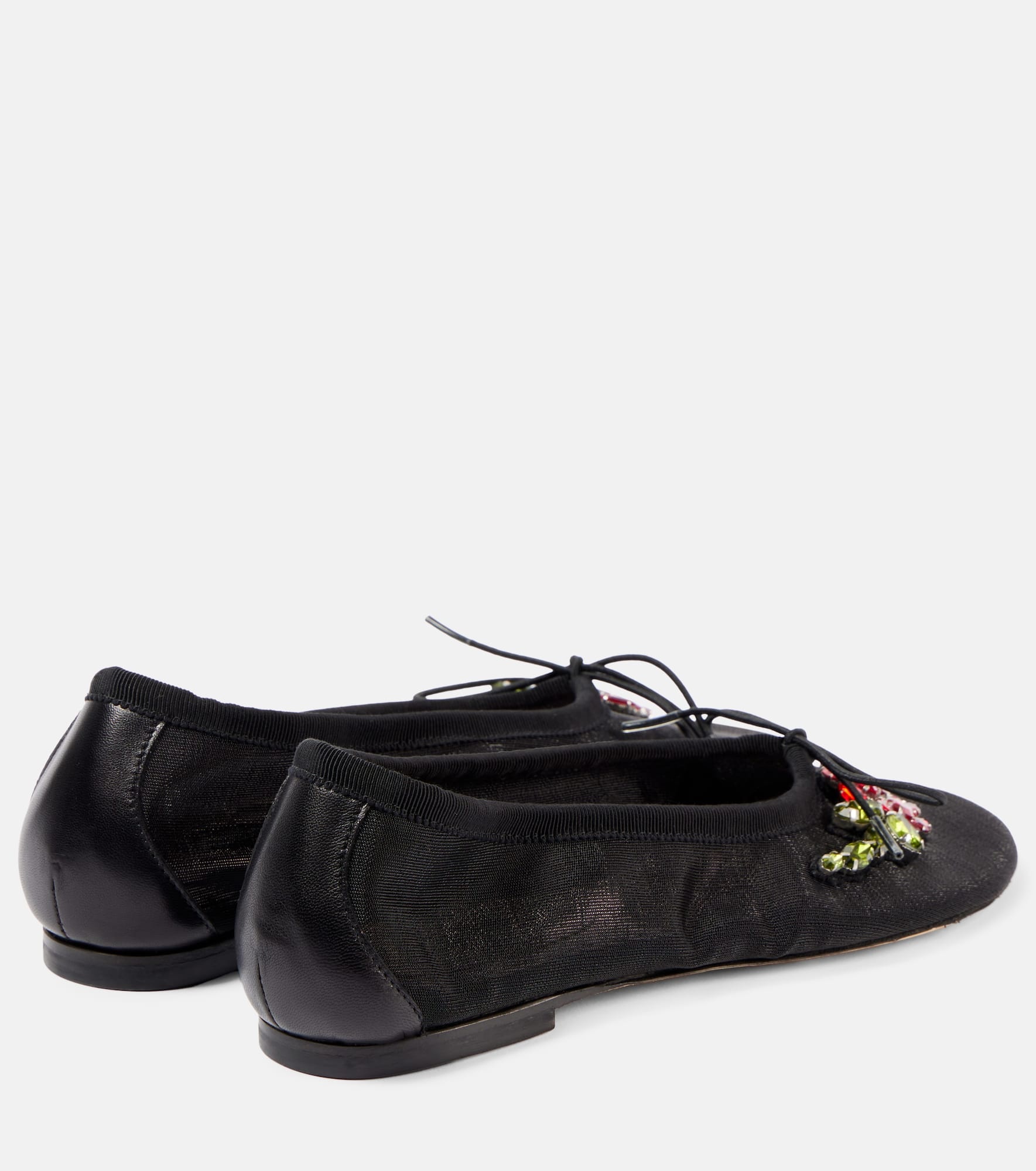 Bow-detail embellished ballet flats - 2