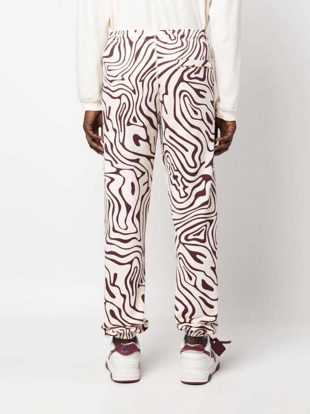 swirl-print cotton track pants - 4