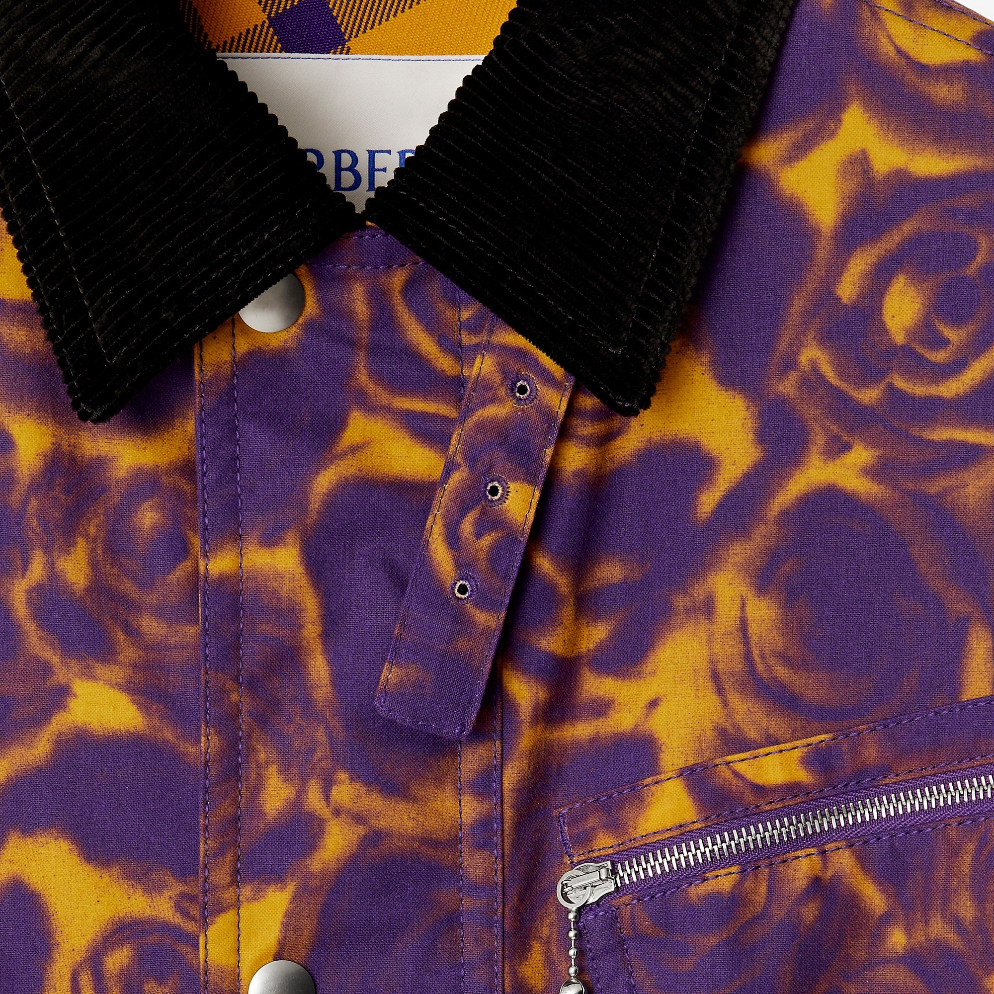 Rose Print Car Coat - 7