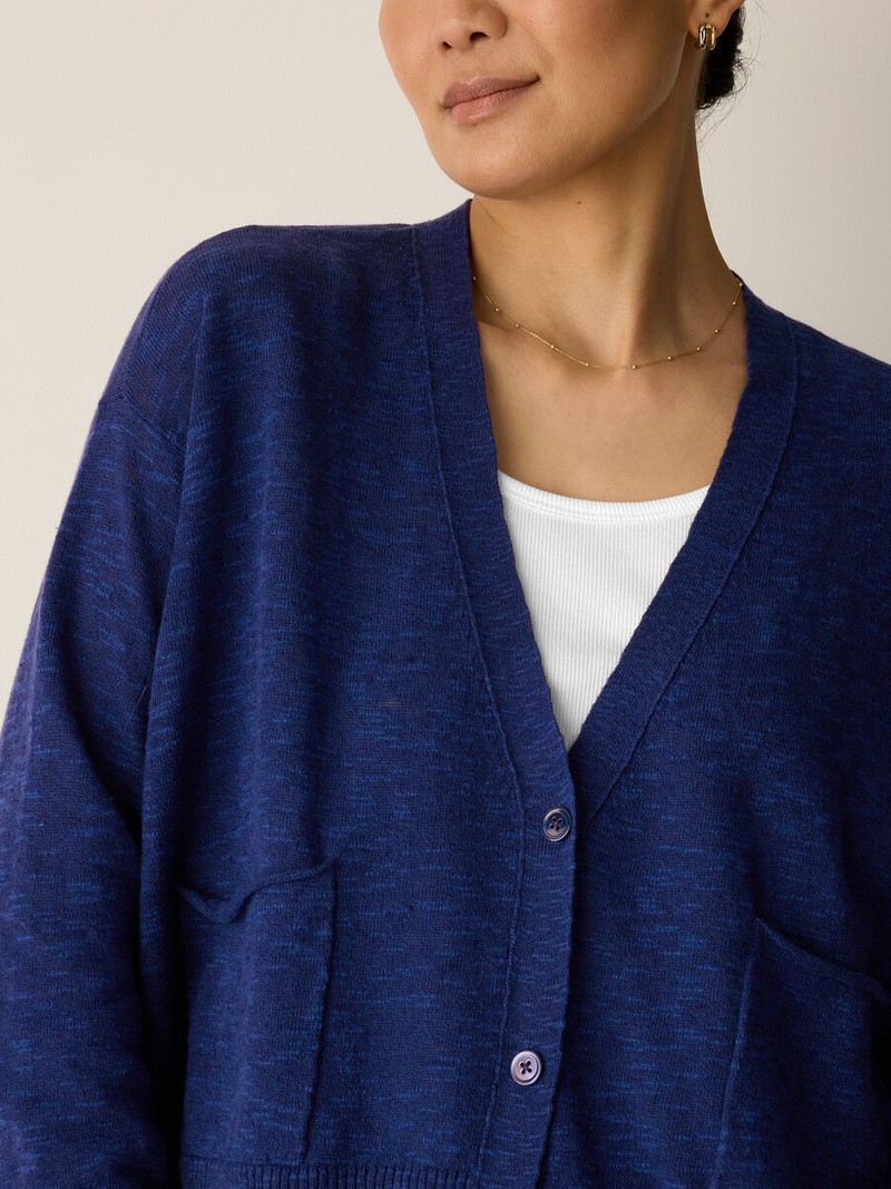 Organic Linen Cotton Slub Slouchy Cardigan 5