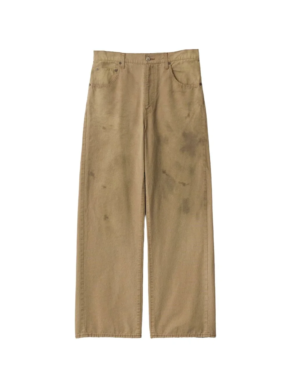 sulfur-dyed oxford wide-leg trousers - 1