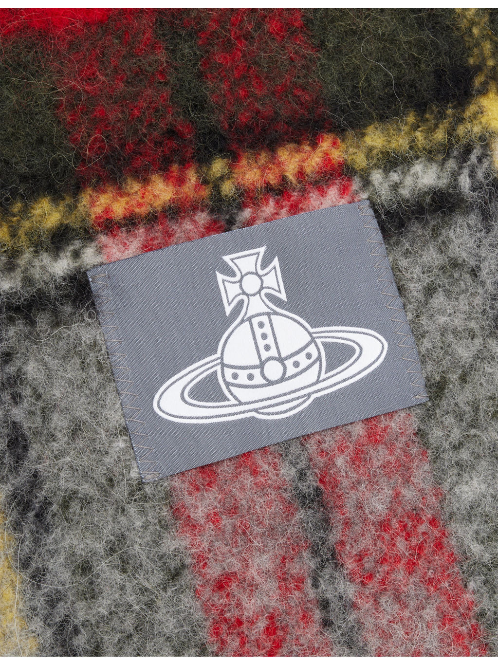 Tartan Logo-Patch Alpaca-Blend Scarf - 3