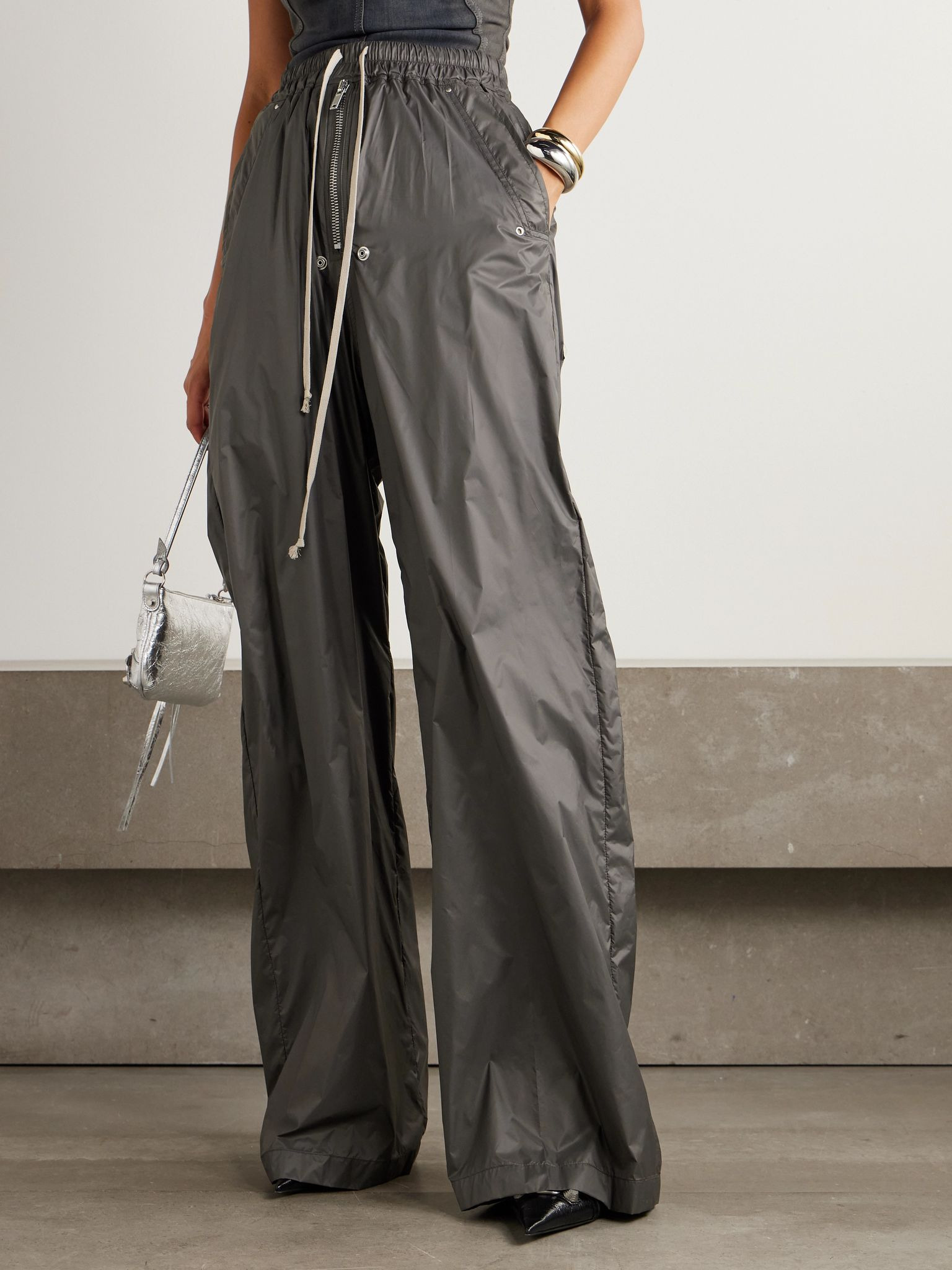 Geth Belas shell wide-leg pants Gray - 3