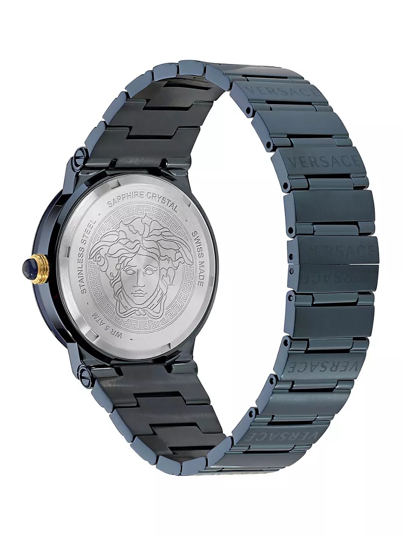 Greca Logo Moonphase IP Yellow Gold Stainless Steel Bracelet Watch/38MM - 4