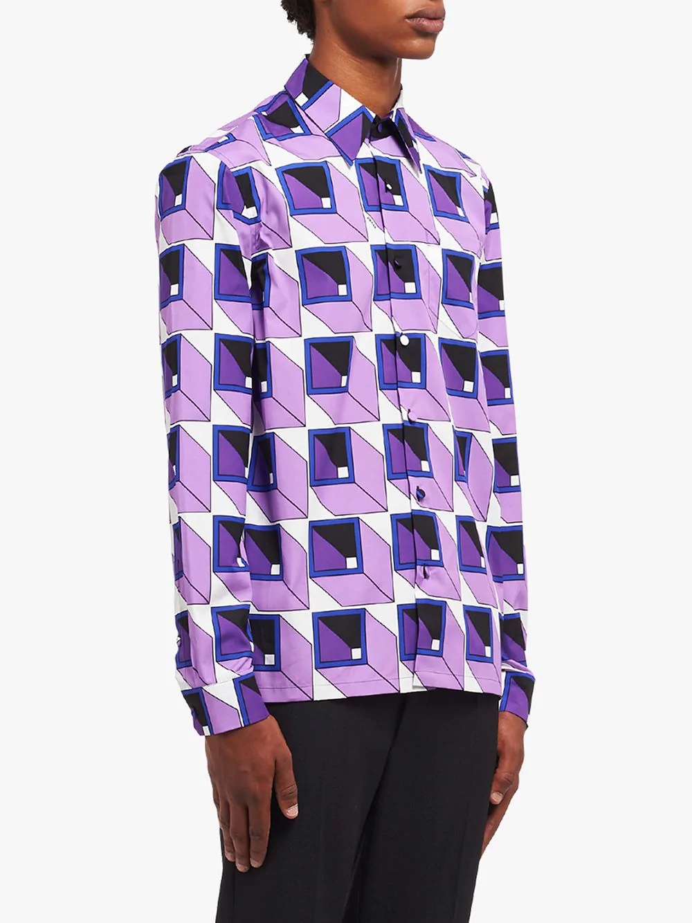 square geometric pattern shirt - 3