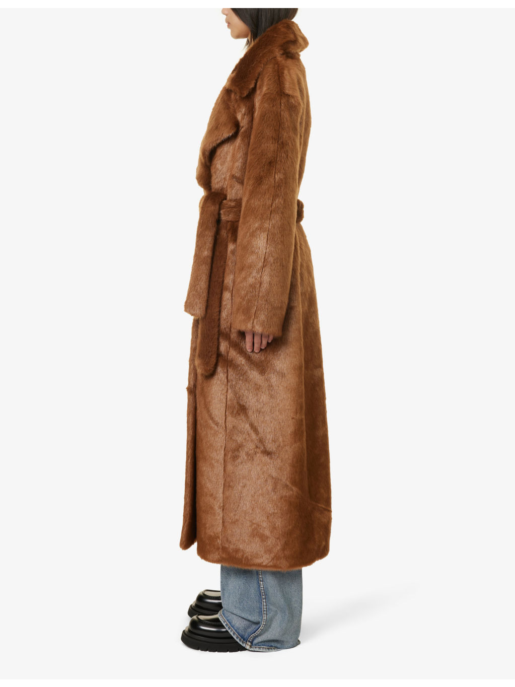 Joni belted faux-fur coat - 3