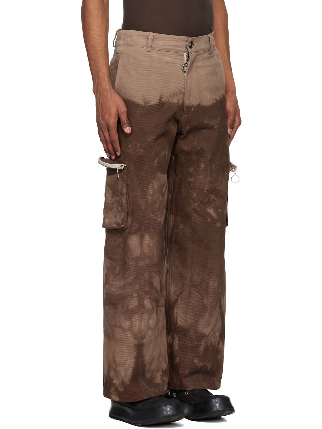 Brown Multi Pocket Cargo Pants - 2