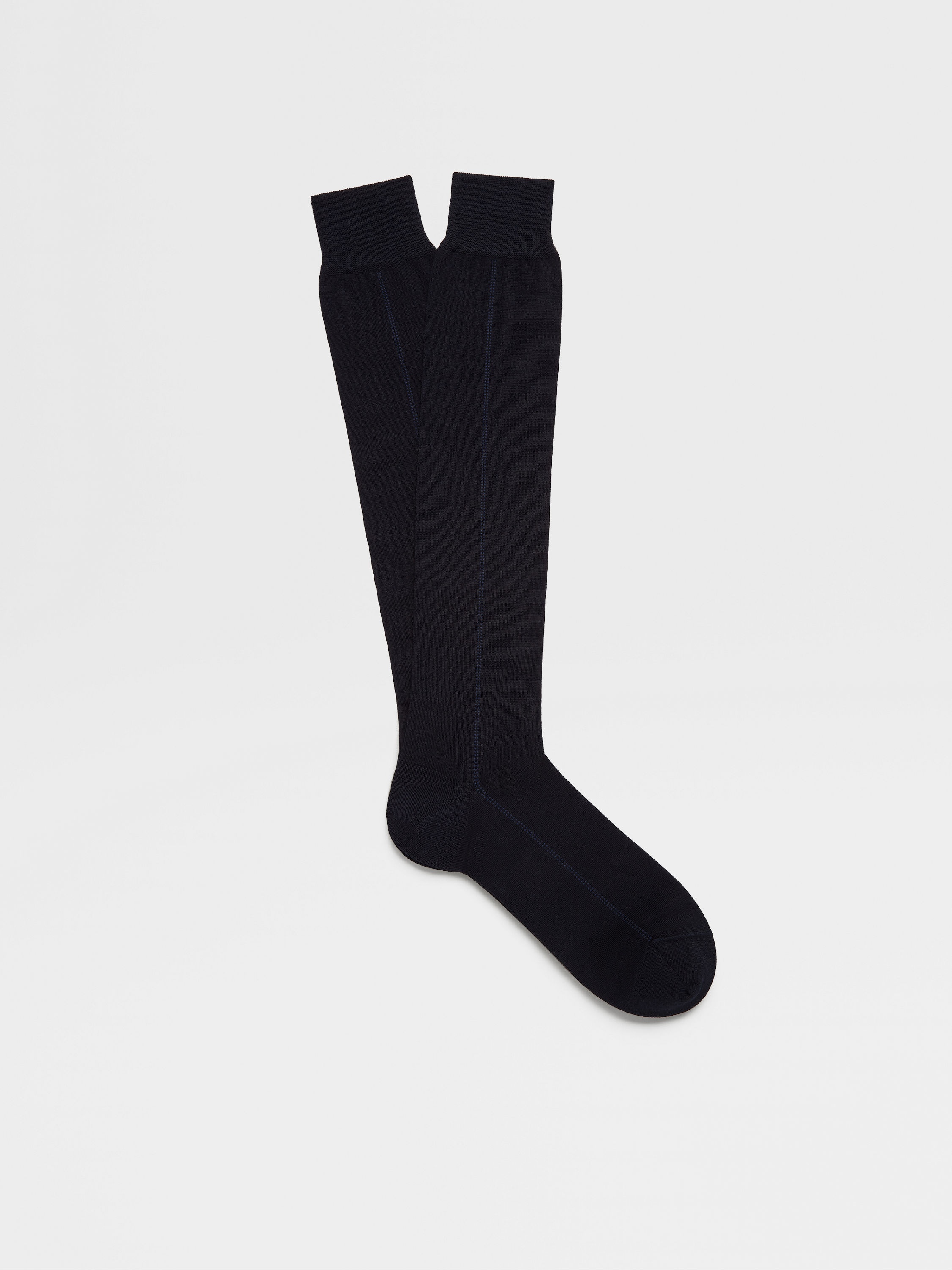BLUE COTTON CASHMERE AND SILK SOCKS - 1