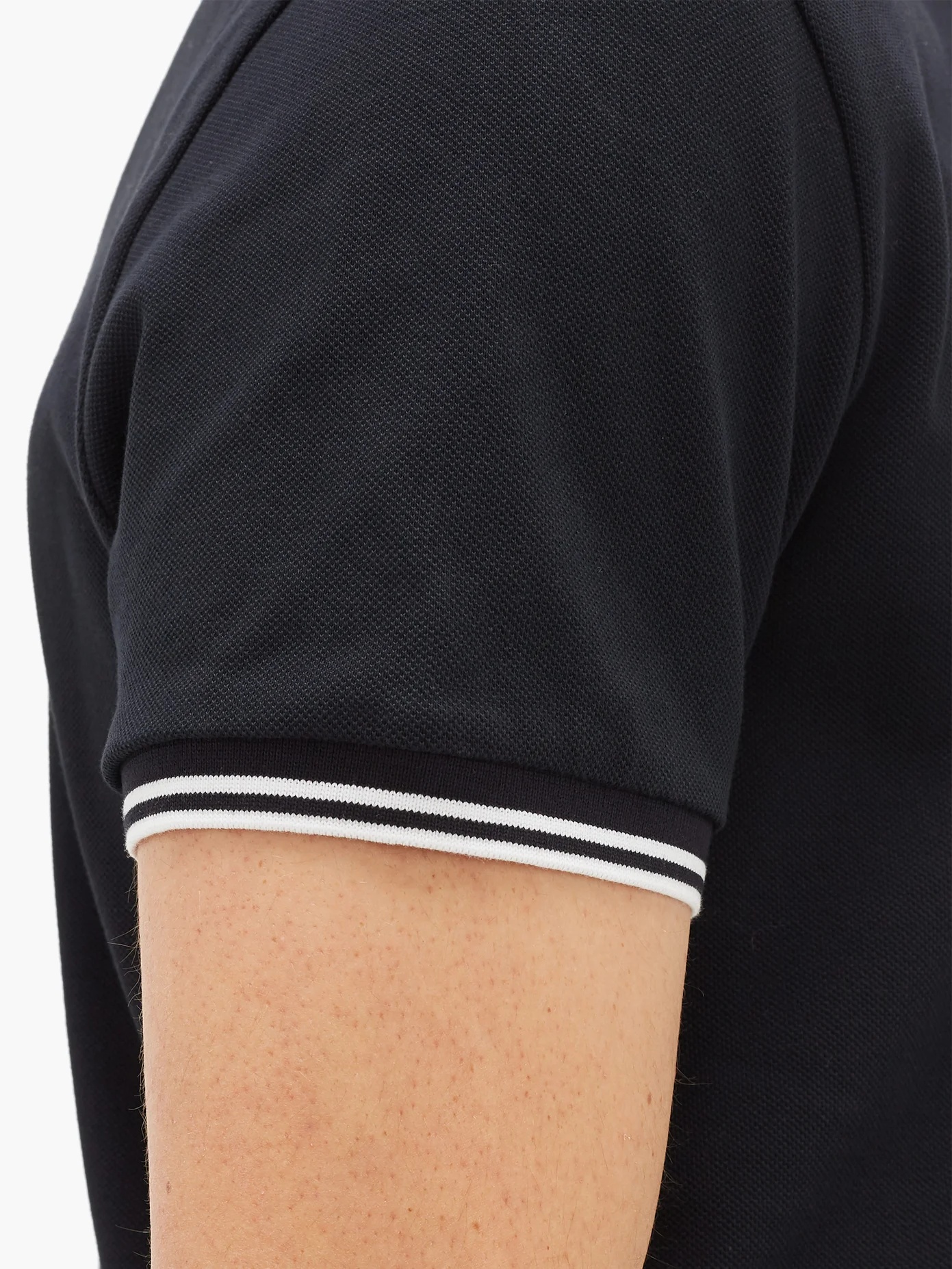 Logo-patch cotton-piqué polo shirt - 4