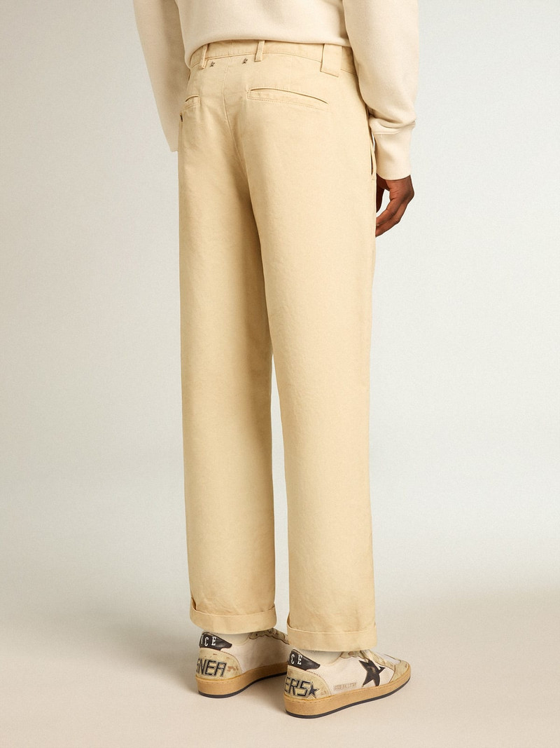 Ecru-colored cotton chinos 4