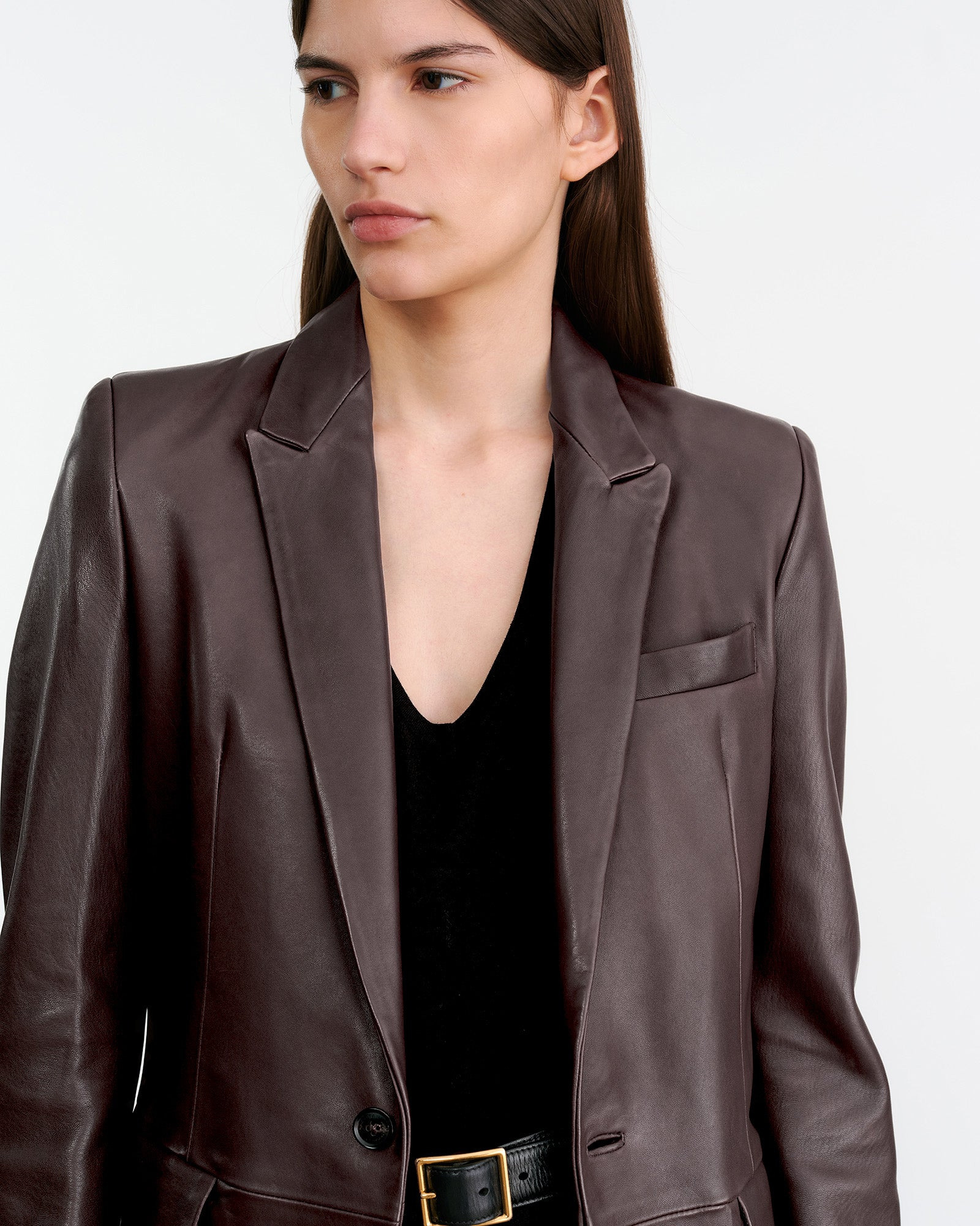 BELMONDE LEATHER TAILORED JACKET - 3