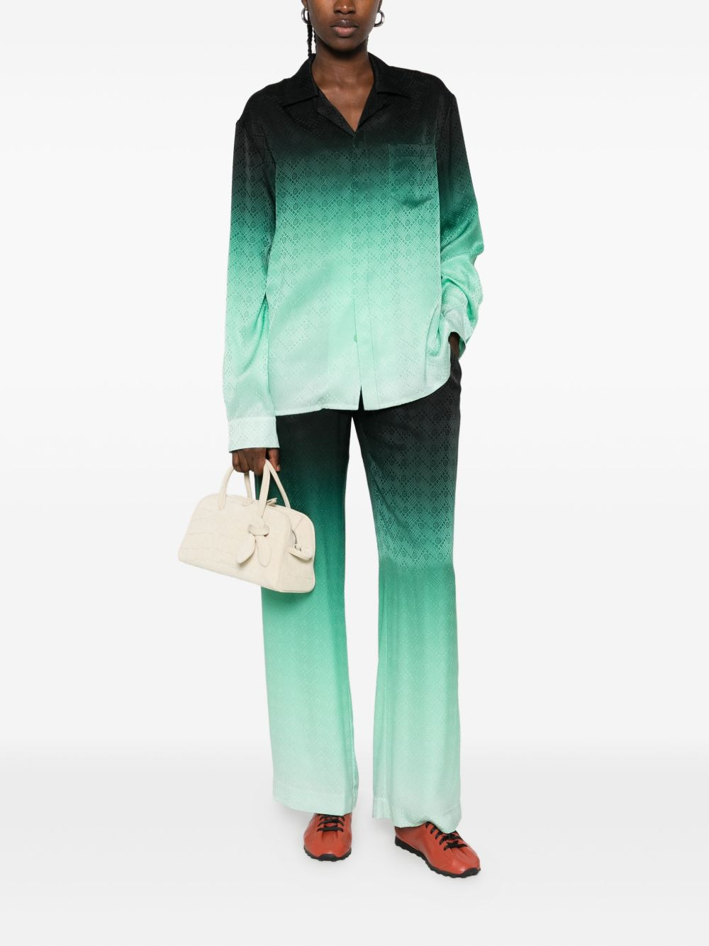 Gradient Ping Pong jacquard silk trousers - 2