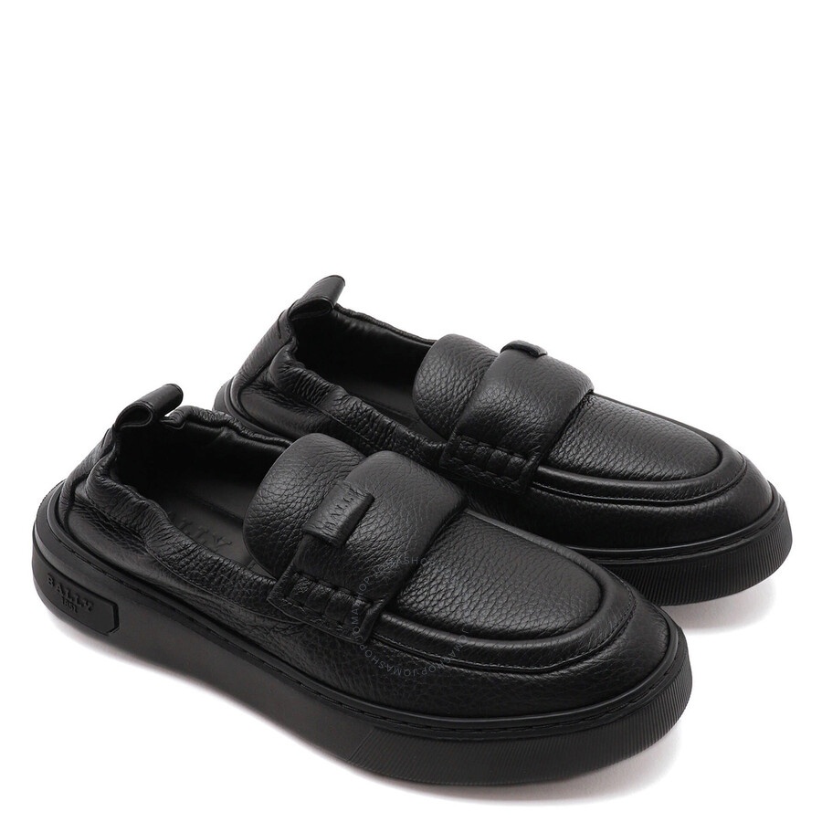 Bally - Bally Black Mauro Leather Slip-On Sneakers - 2