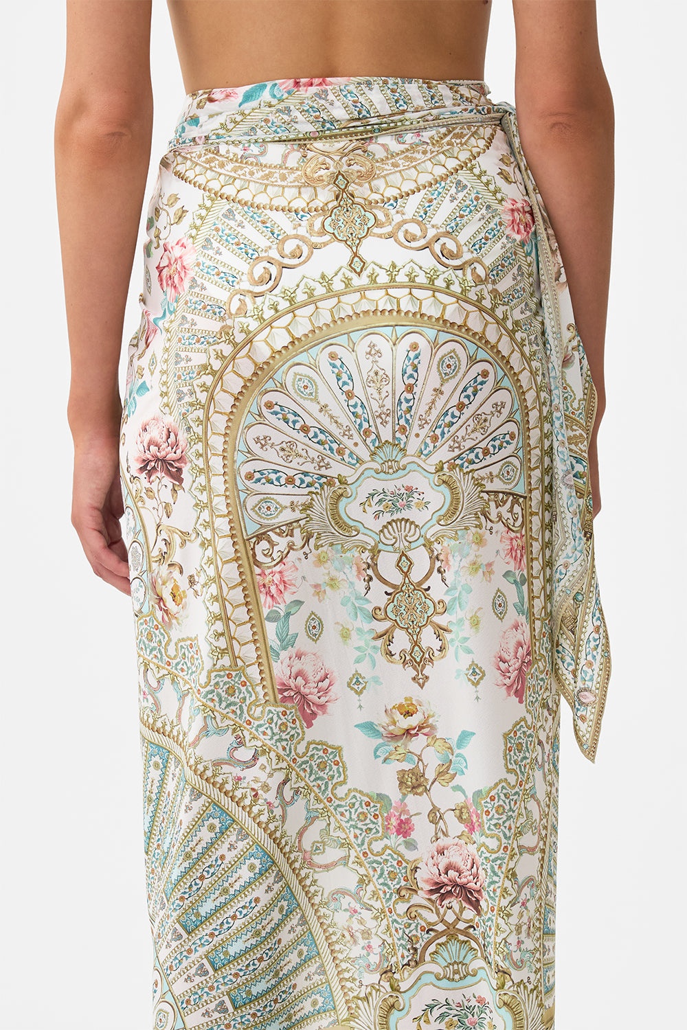 EYELET WRAP MAXI SARONG WITH TIE WAIST - 6
