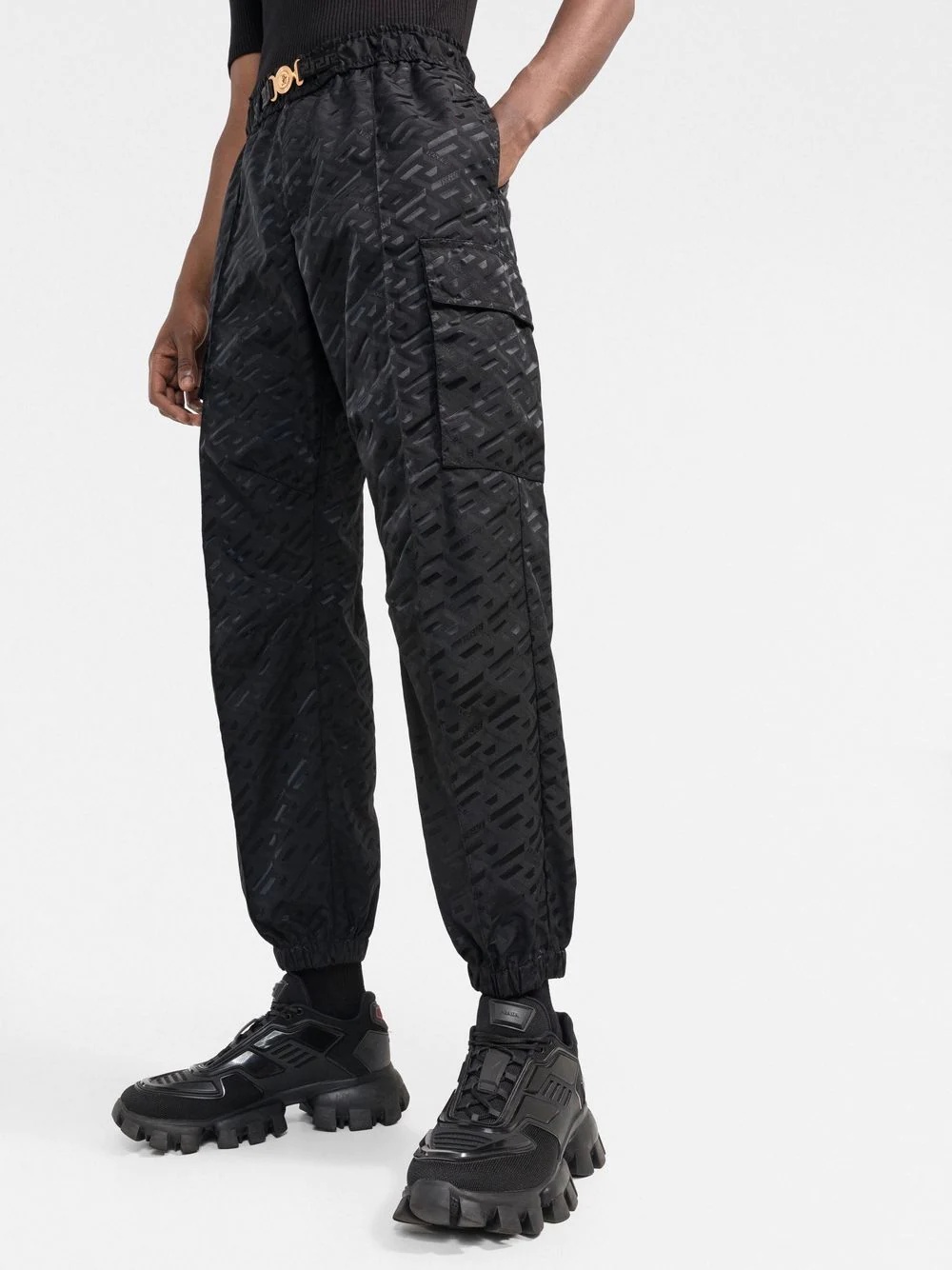 logo-jacquard track pants - 3