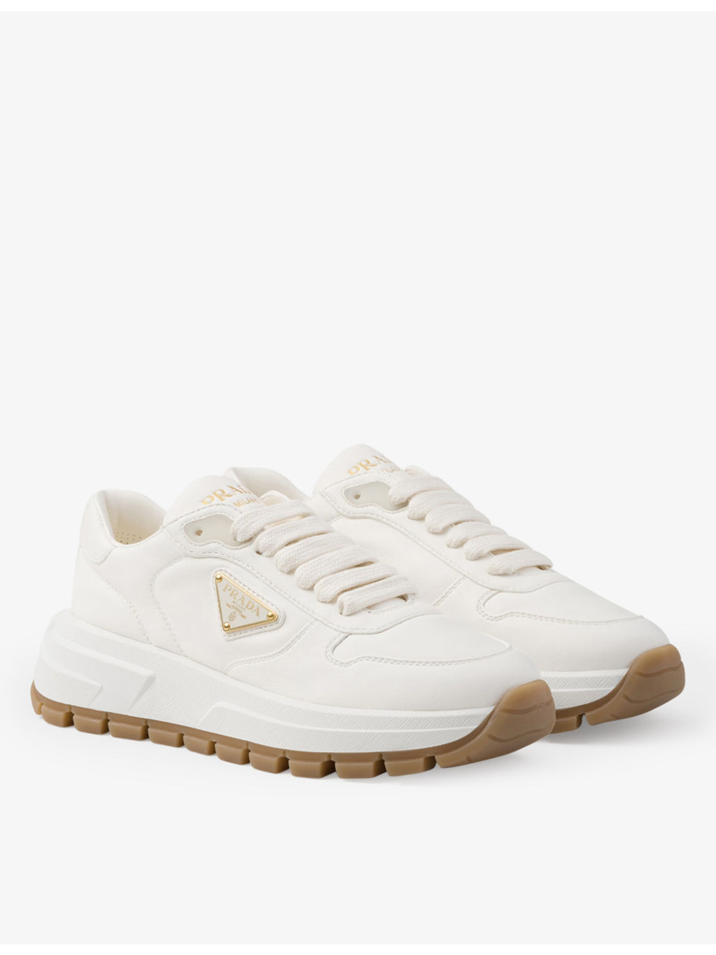 Brand-plaque leather low-top trainers - 3