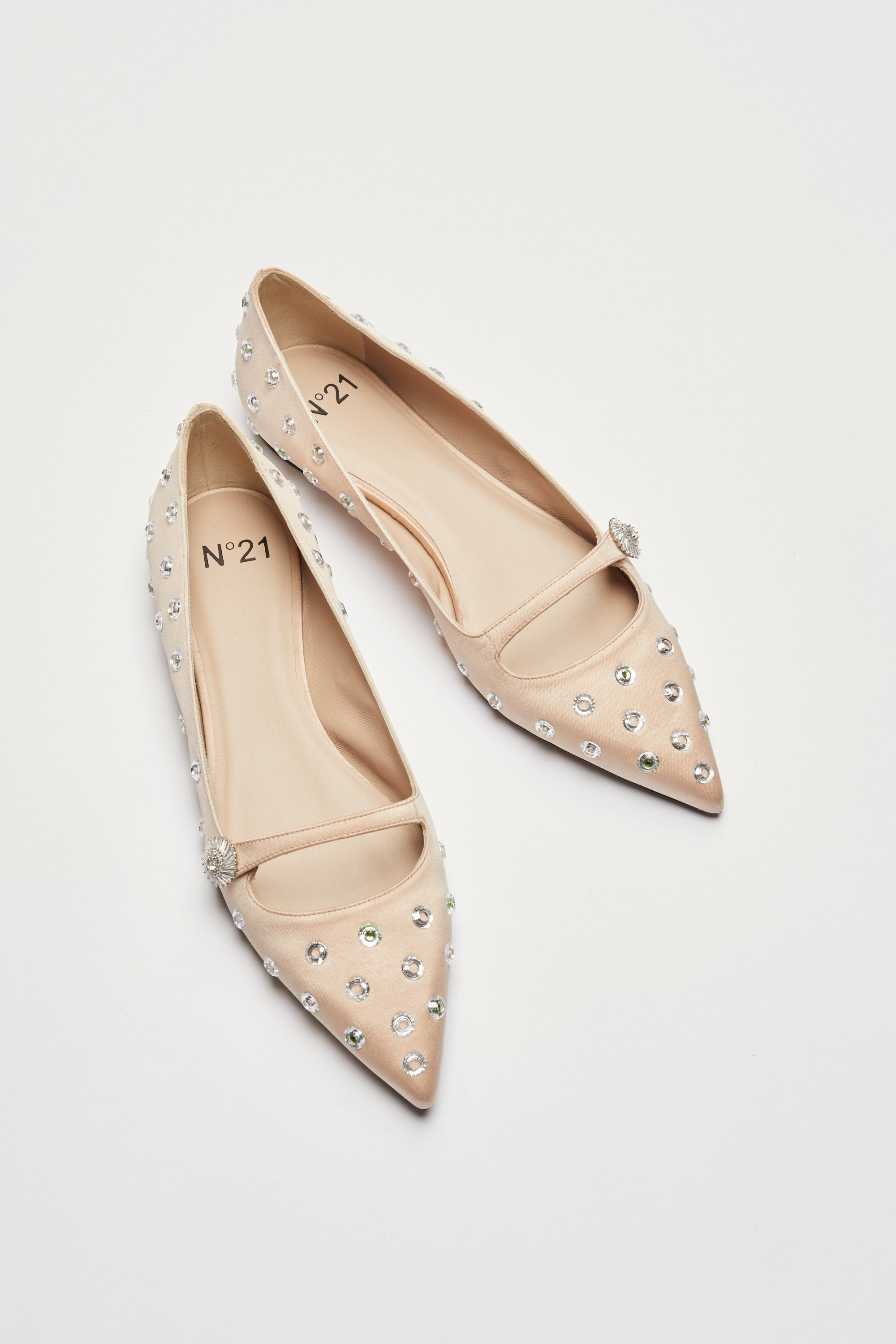 SATIN BALLERINAS WITH STUDS - 5