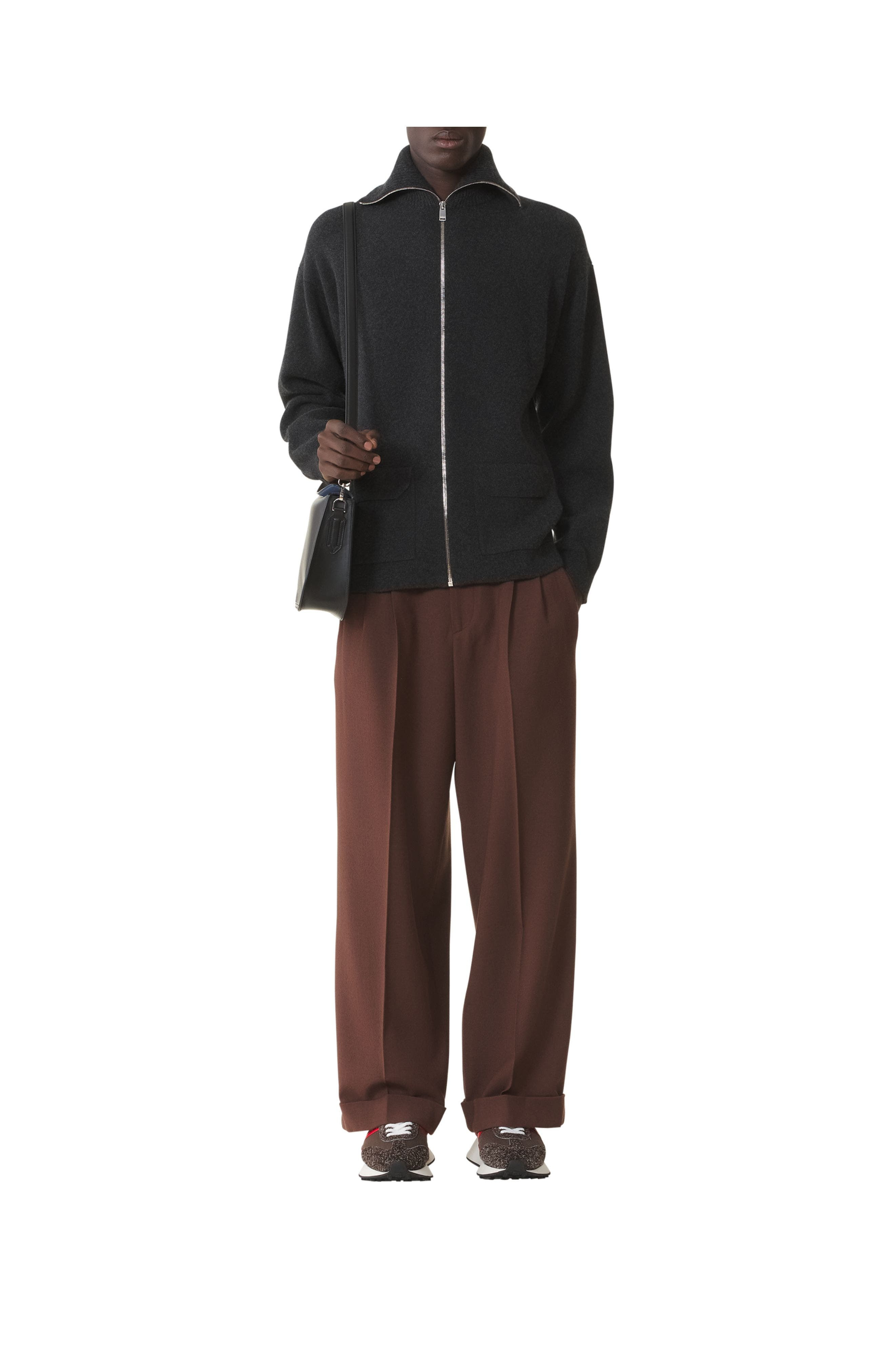 Lanvin Cashmere Zip Cardigan in Heather Grey at Nordstrom - 2