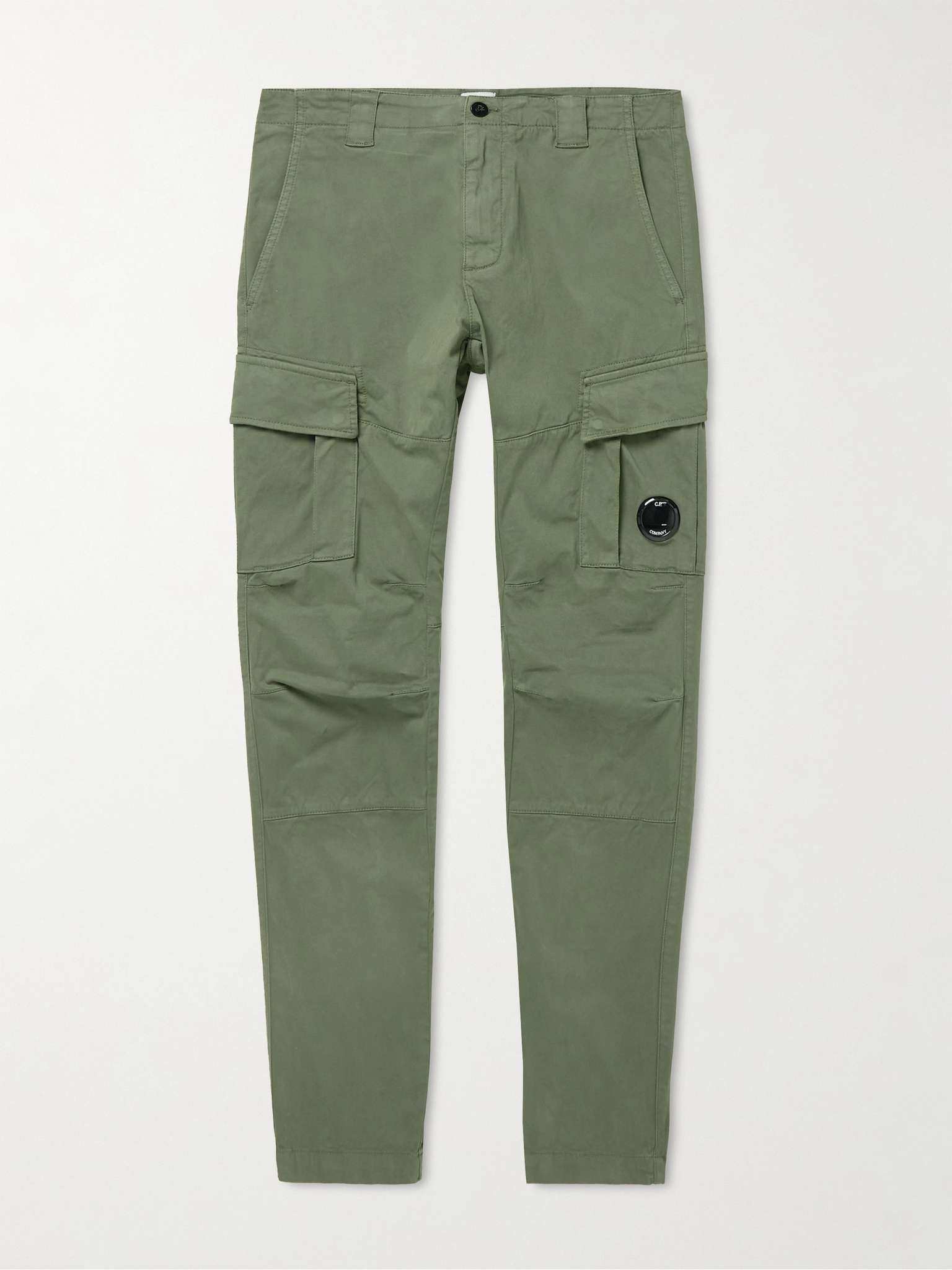 Slim-Fit Tapered Garment-Dyed Stretch-Cotton Sateen Cargo Trousers - 1