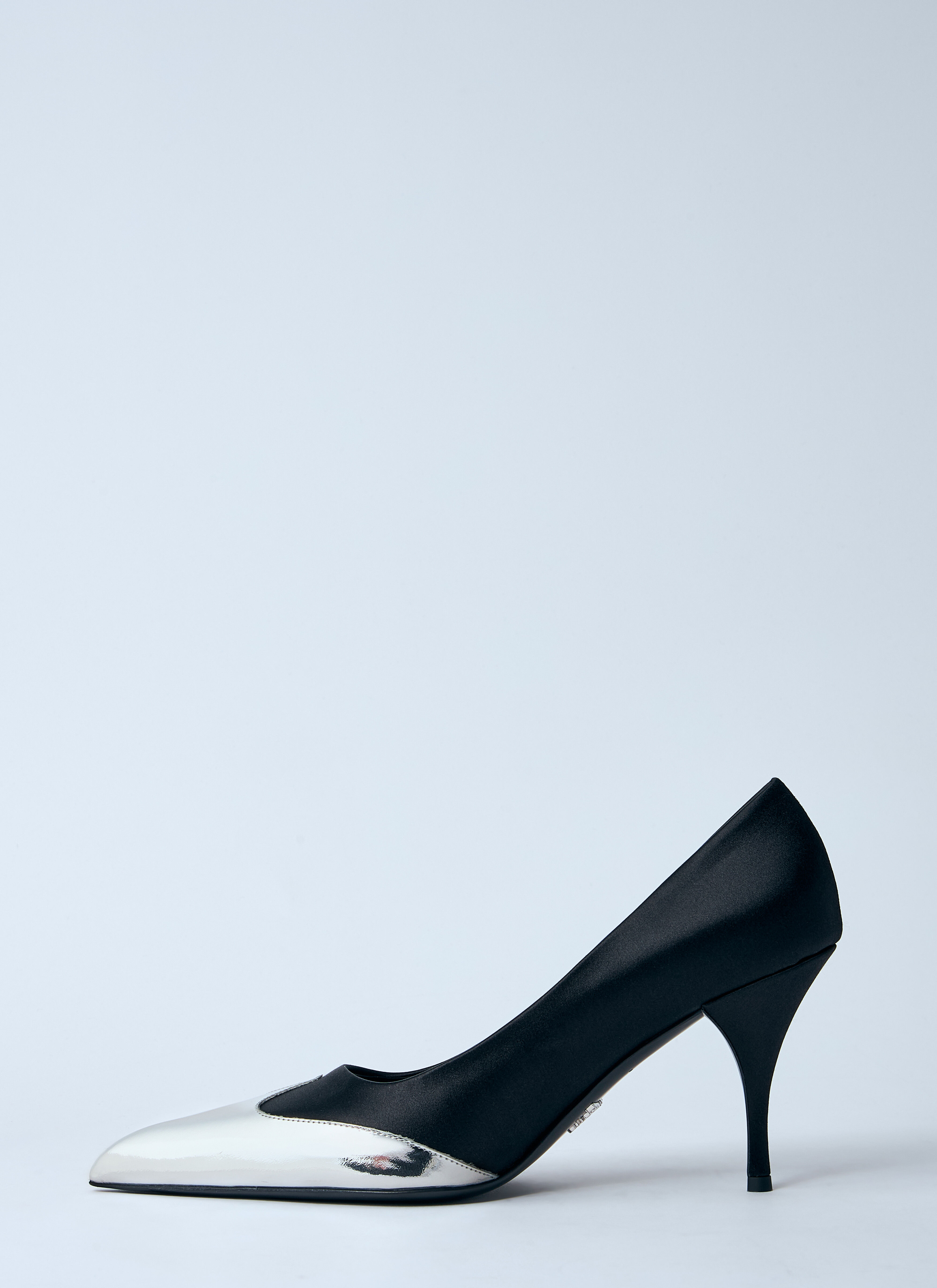 Satin And Metallic Heeled Pumps - 4