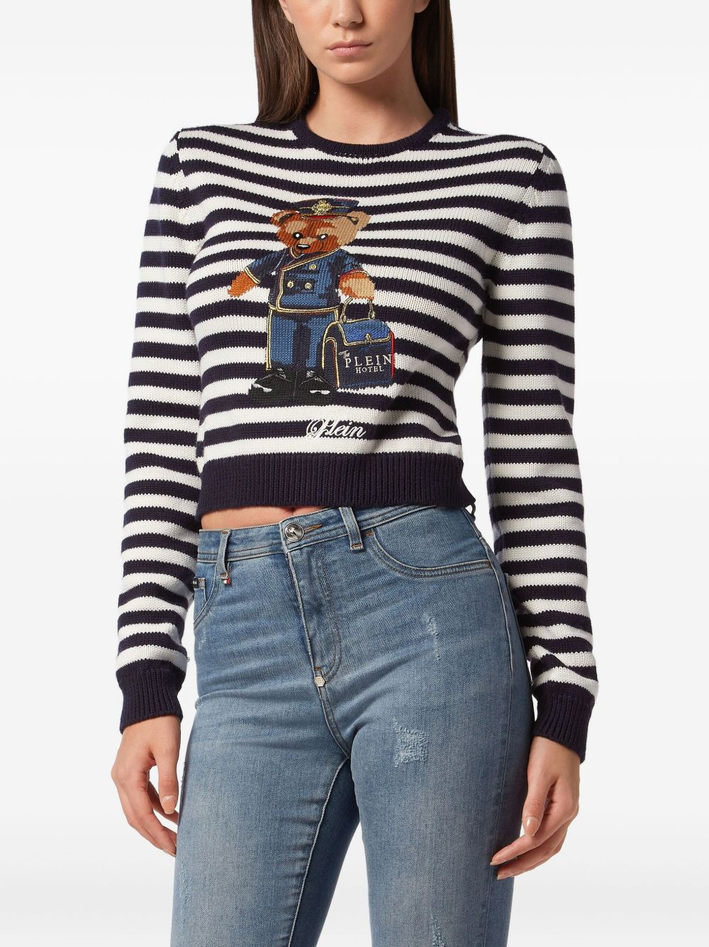 teddy bear-jacquard jumper - 2