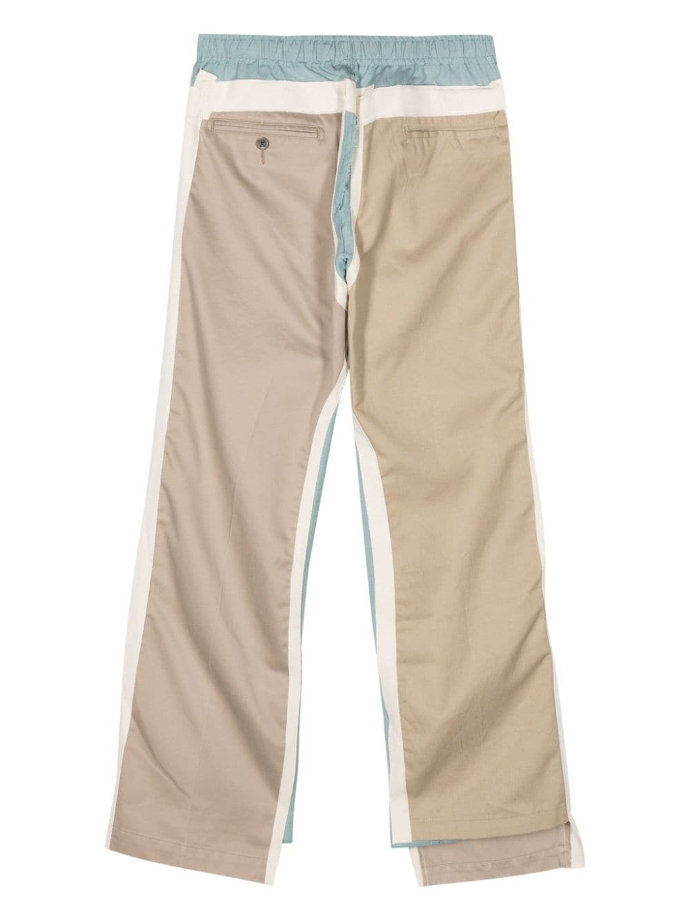 patchwork design straight-leg trousers - 2