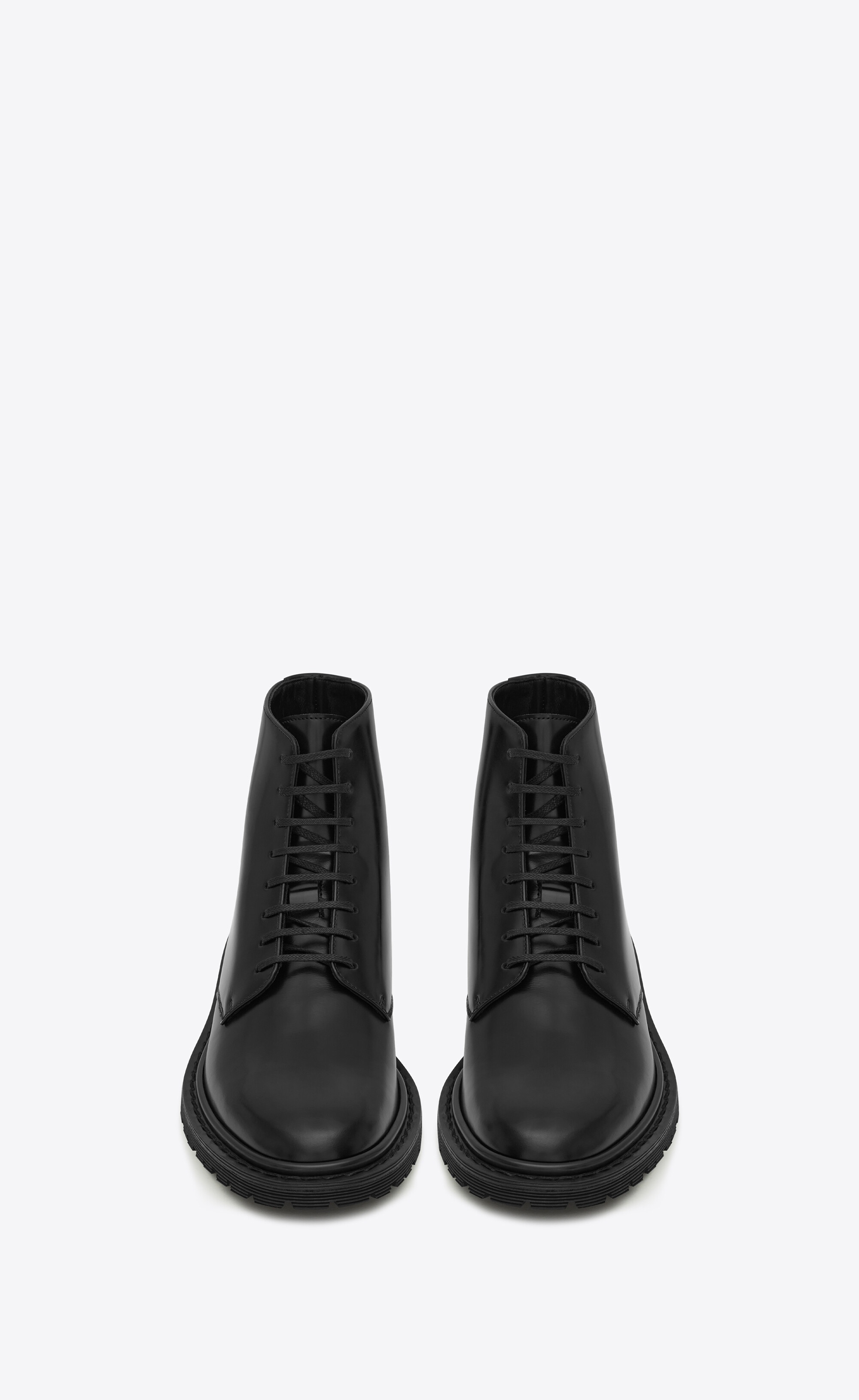 army laced booties in shiny leather - 2