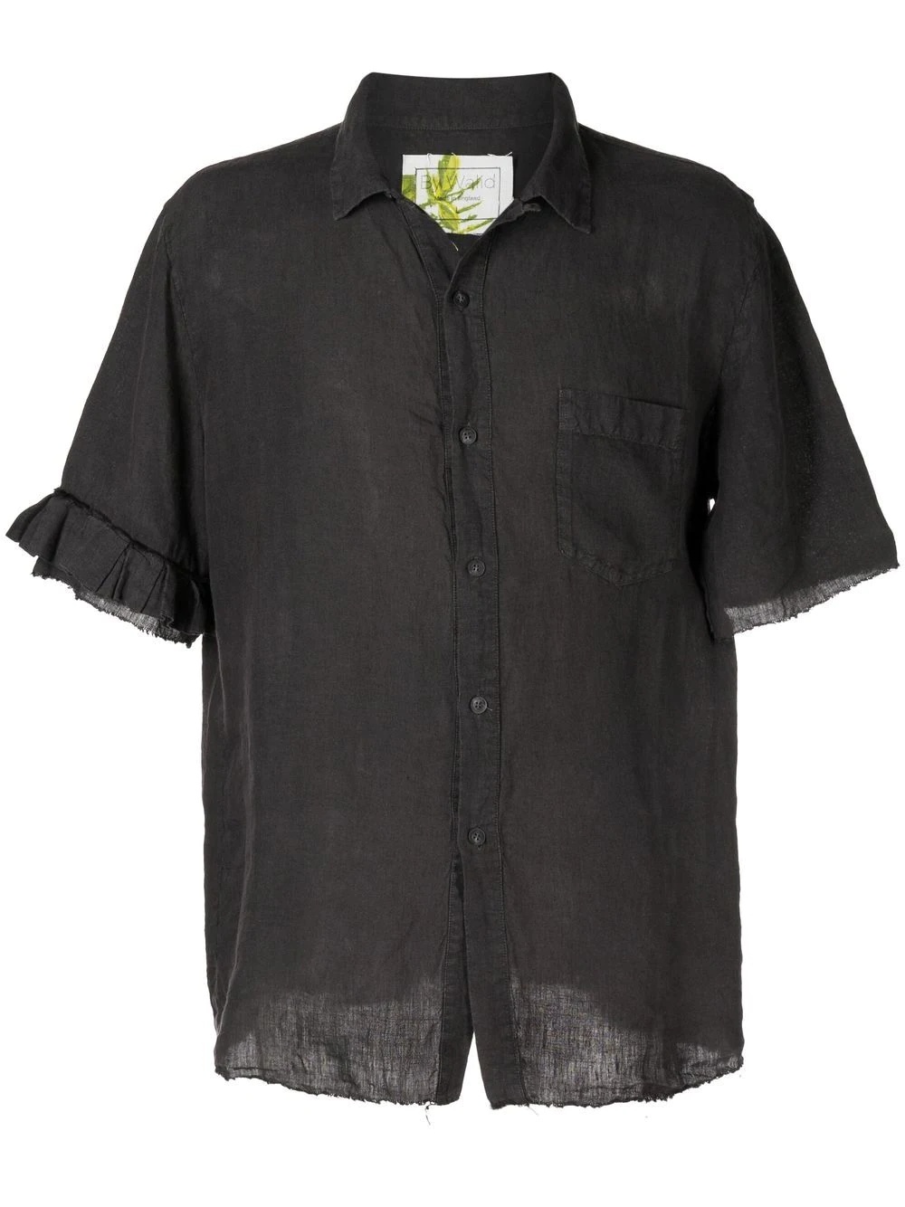 patch-pocket short-sleeved shirt - 1