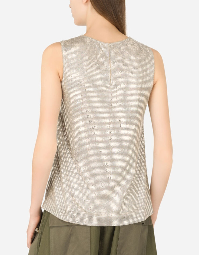 Tank top with fusible rhinestones 5