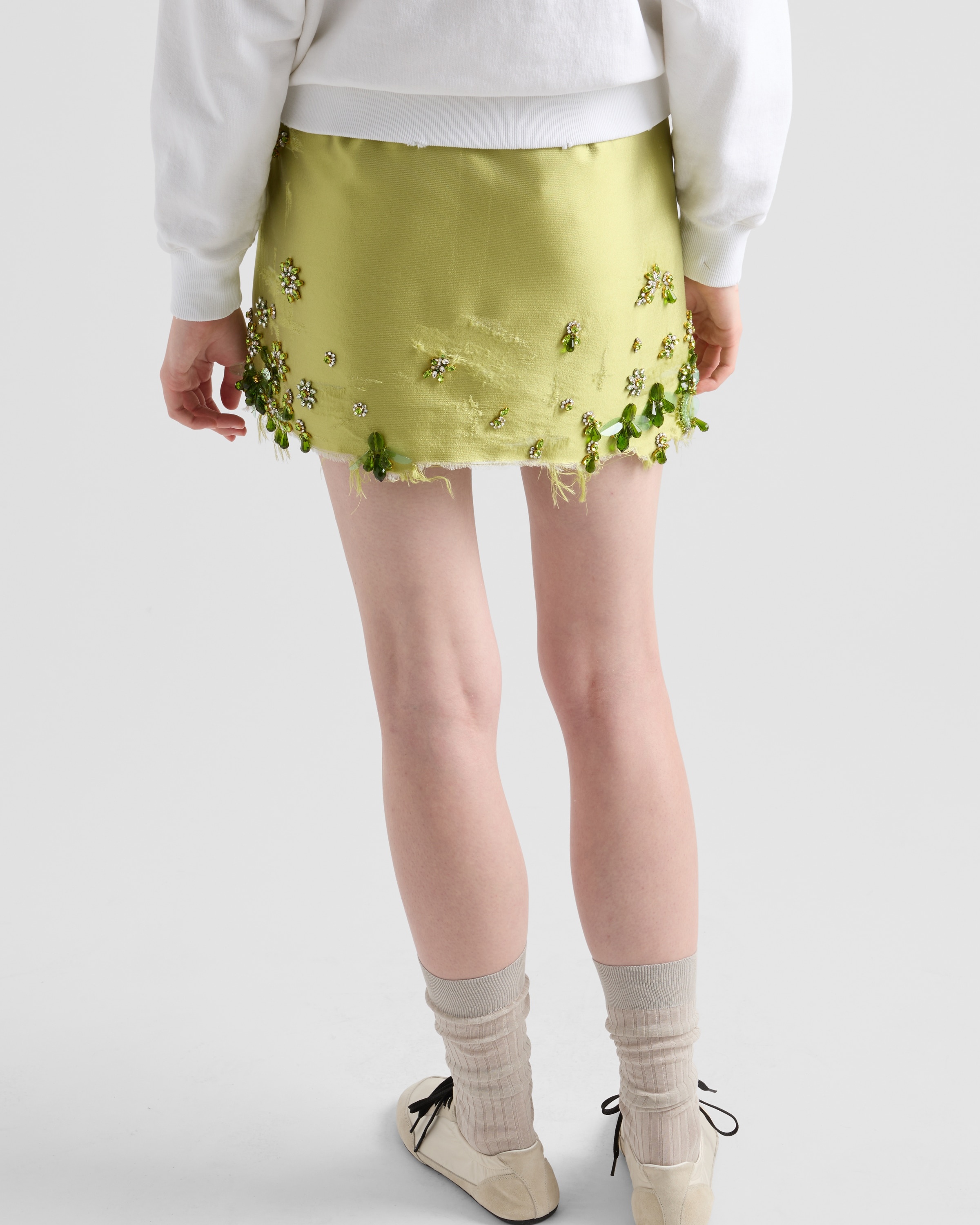 Embroidered silk and wool miniskirt - 5