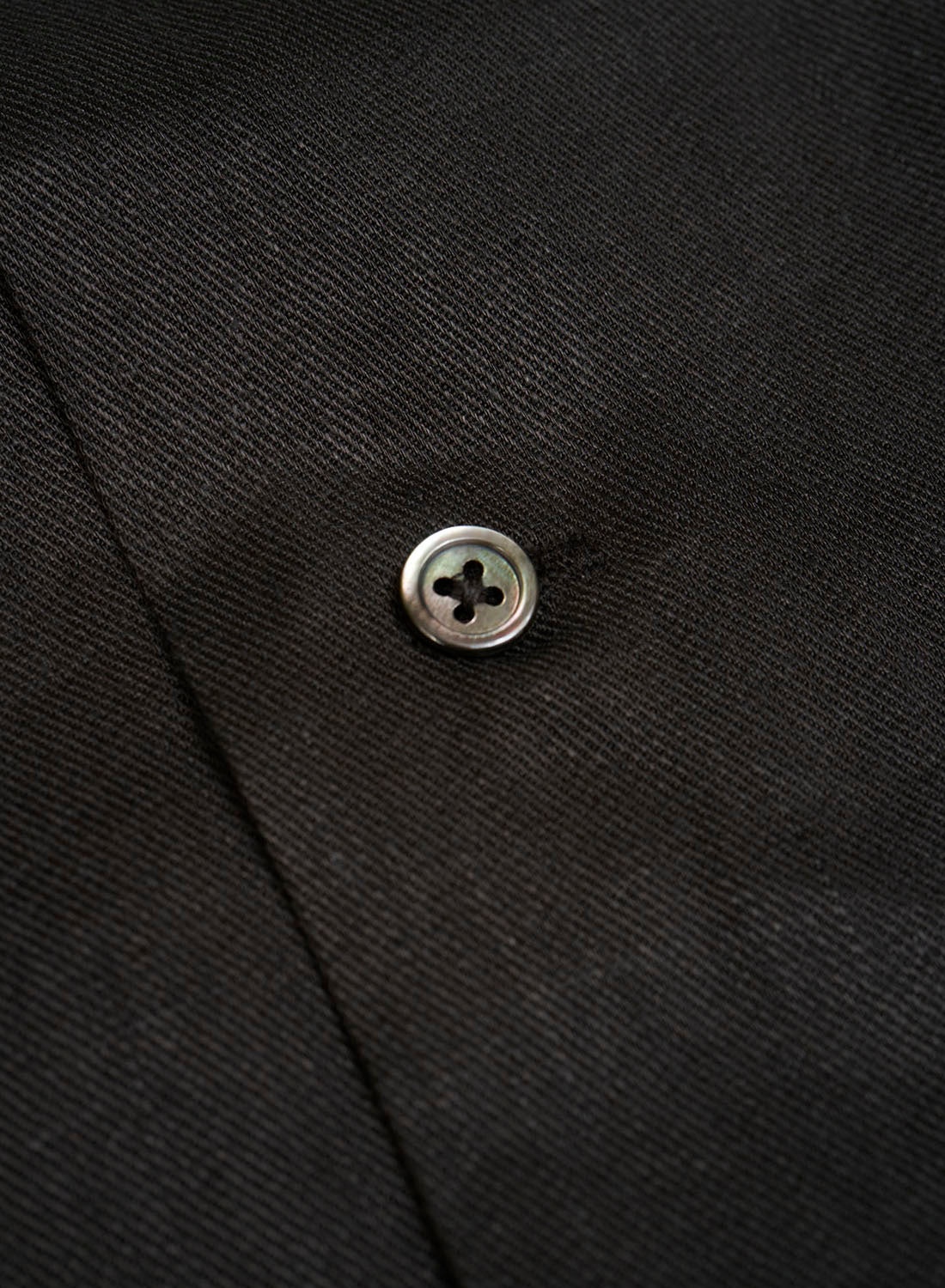 Open Collar Shirt Linen Twill in Charcoal - 6